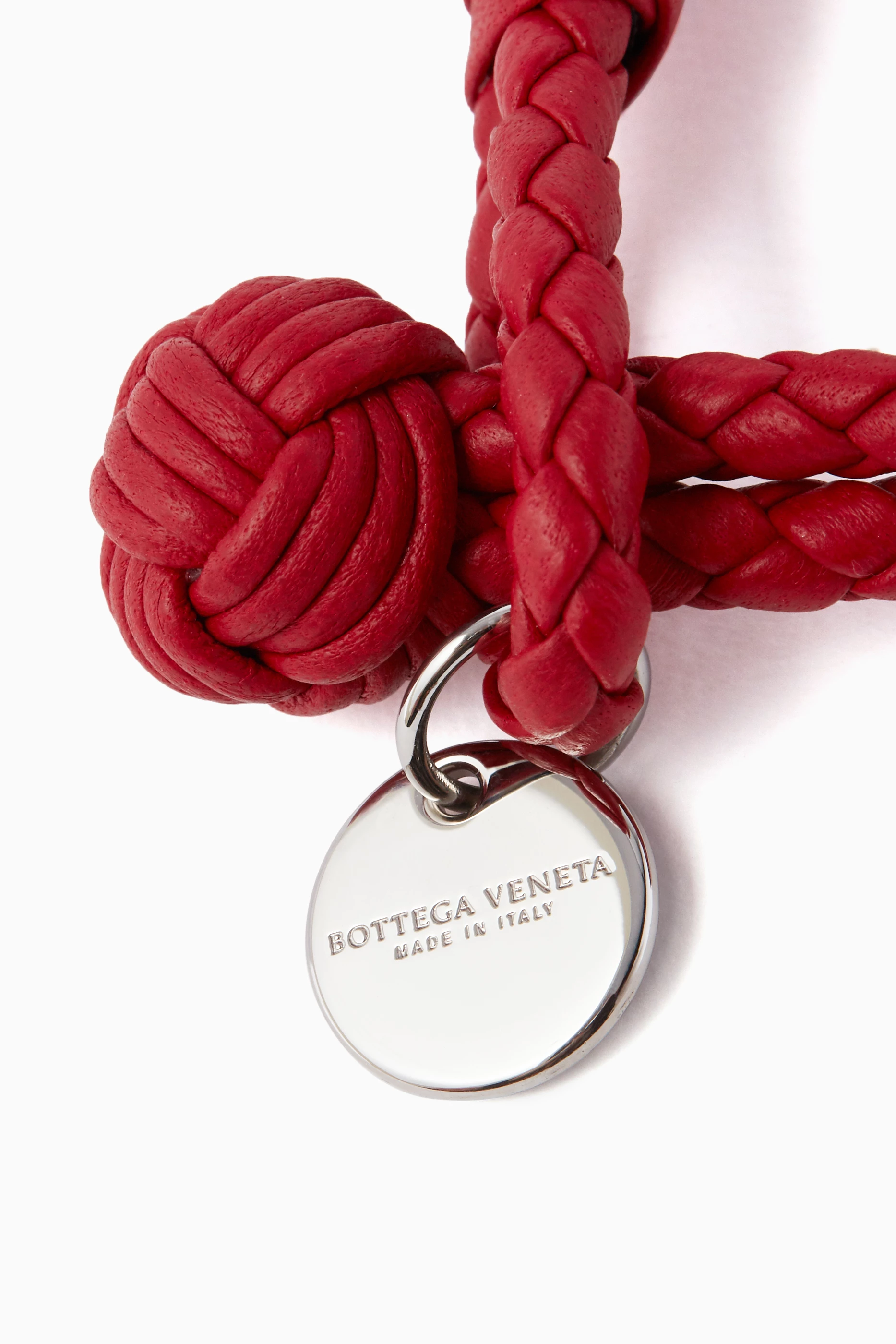 Buy Bottega Veneta Red Intrecciato Leather Bracelet For Men Online Ounass Saudi
