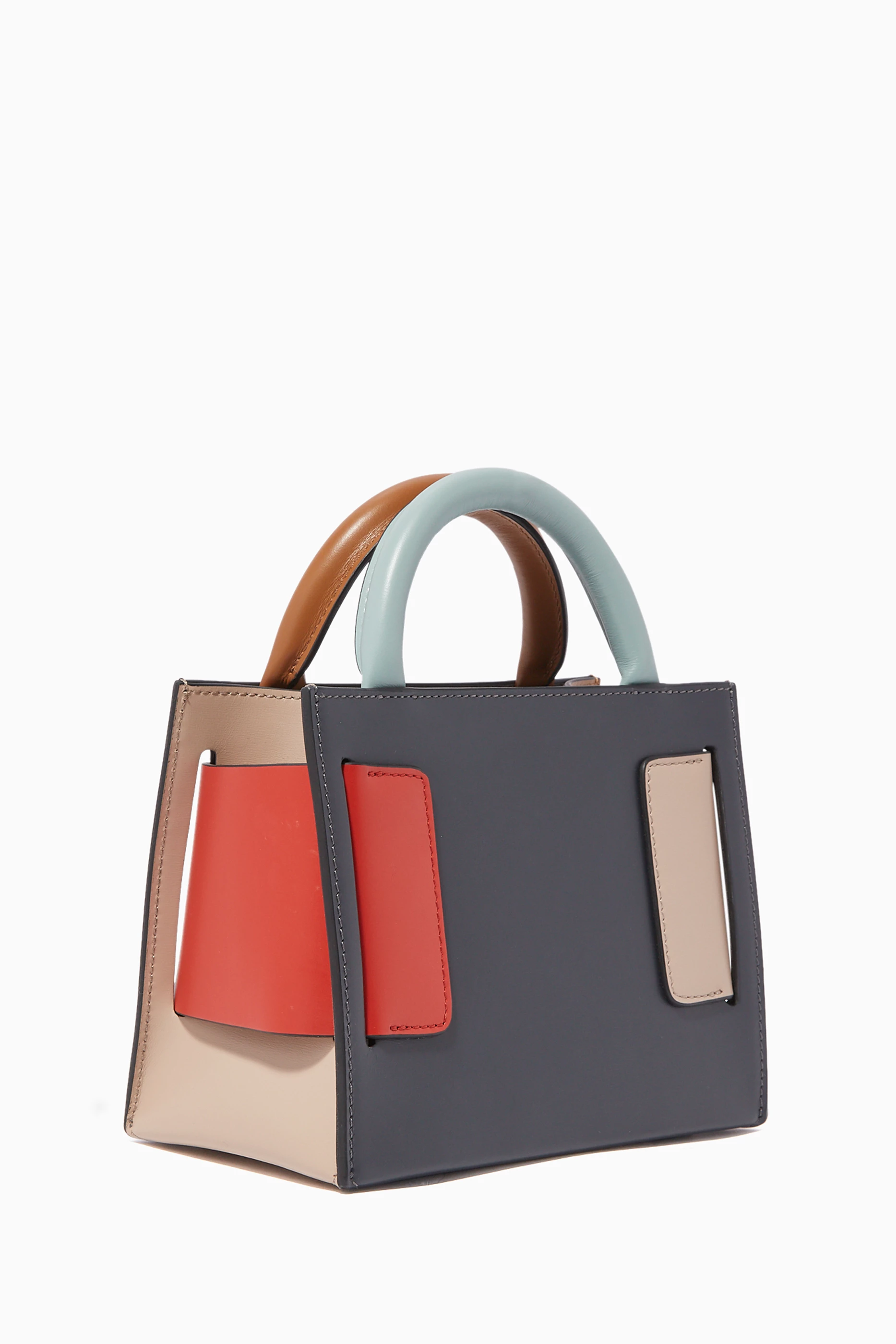 Buy BOYY Multicolour Bobby 18 Colour Block Leather Bag For Women