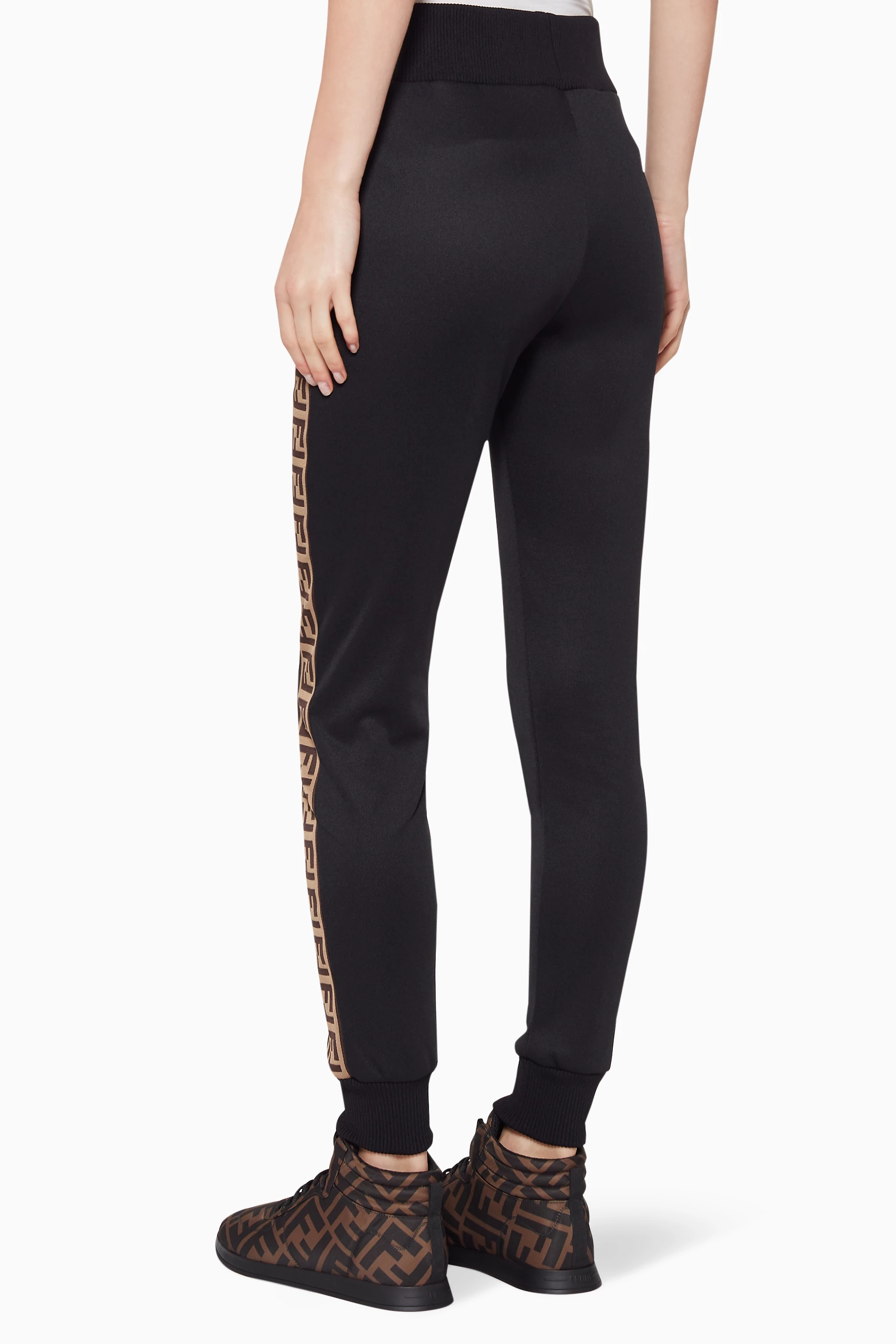 Buy Fendi Black FF Jersey Track Pants For Women Online Ounass Saudi
