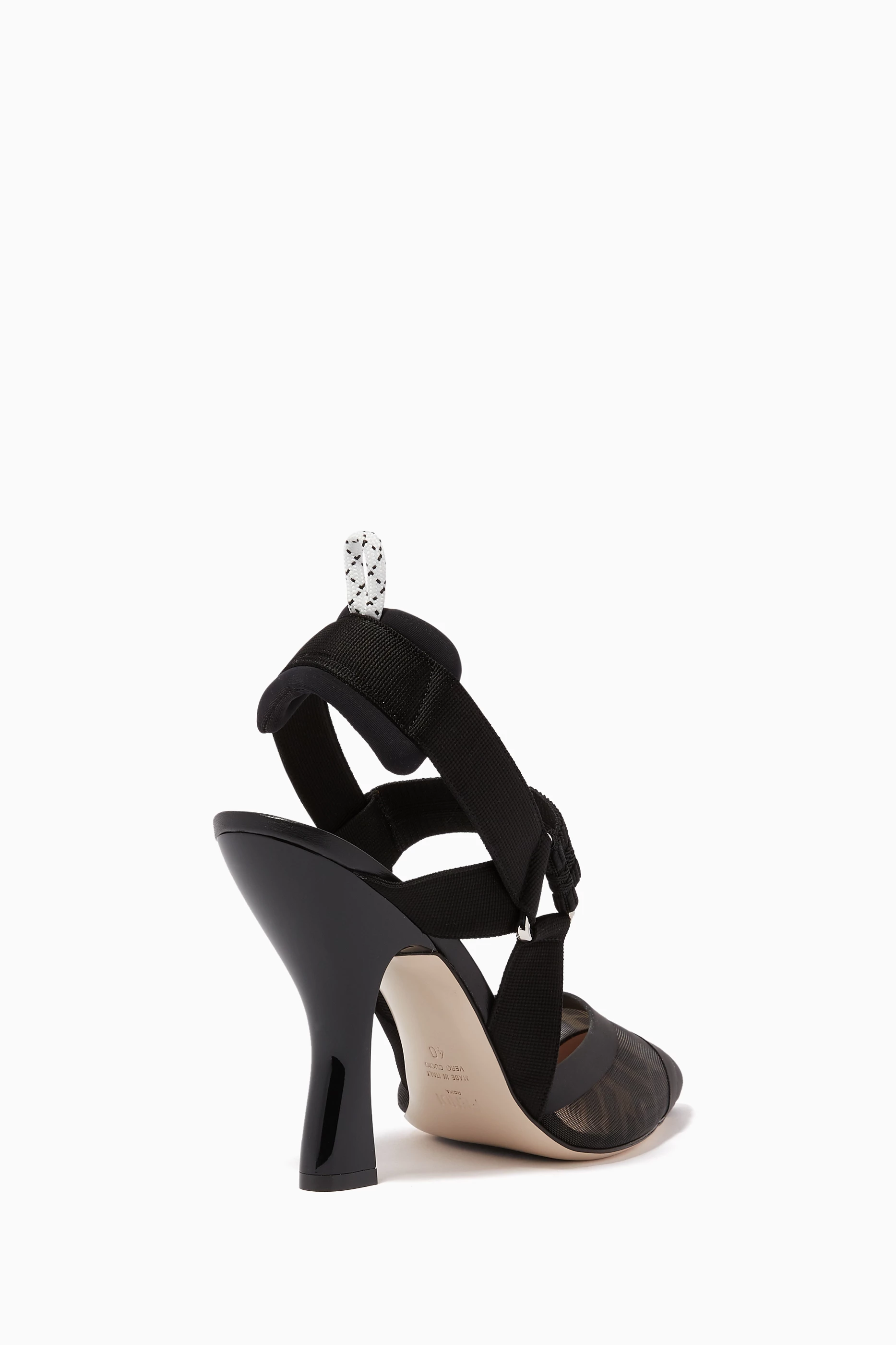 Buy Fendi Black Colibri FF Mesh Slingback Pumps For Women Online Ounass Saudi