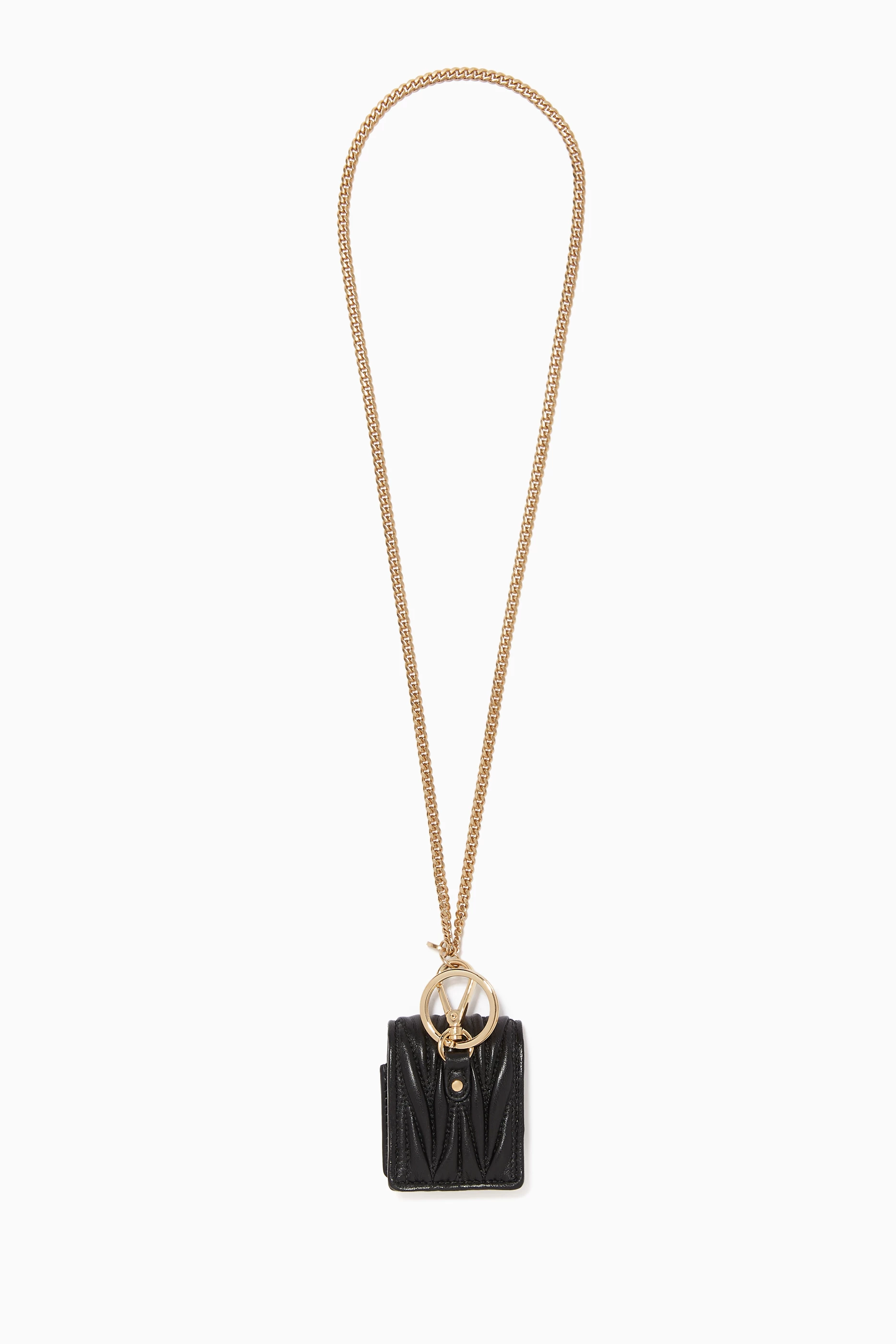 Buy Miu Miu Black Matelassé Leather AirPods® Case For Women Online