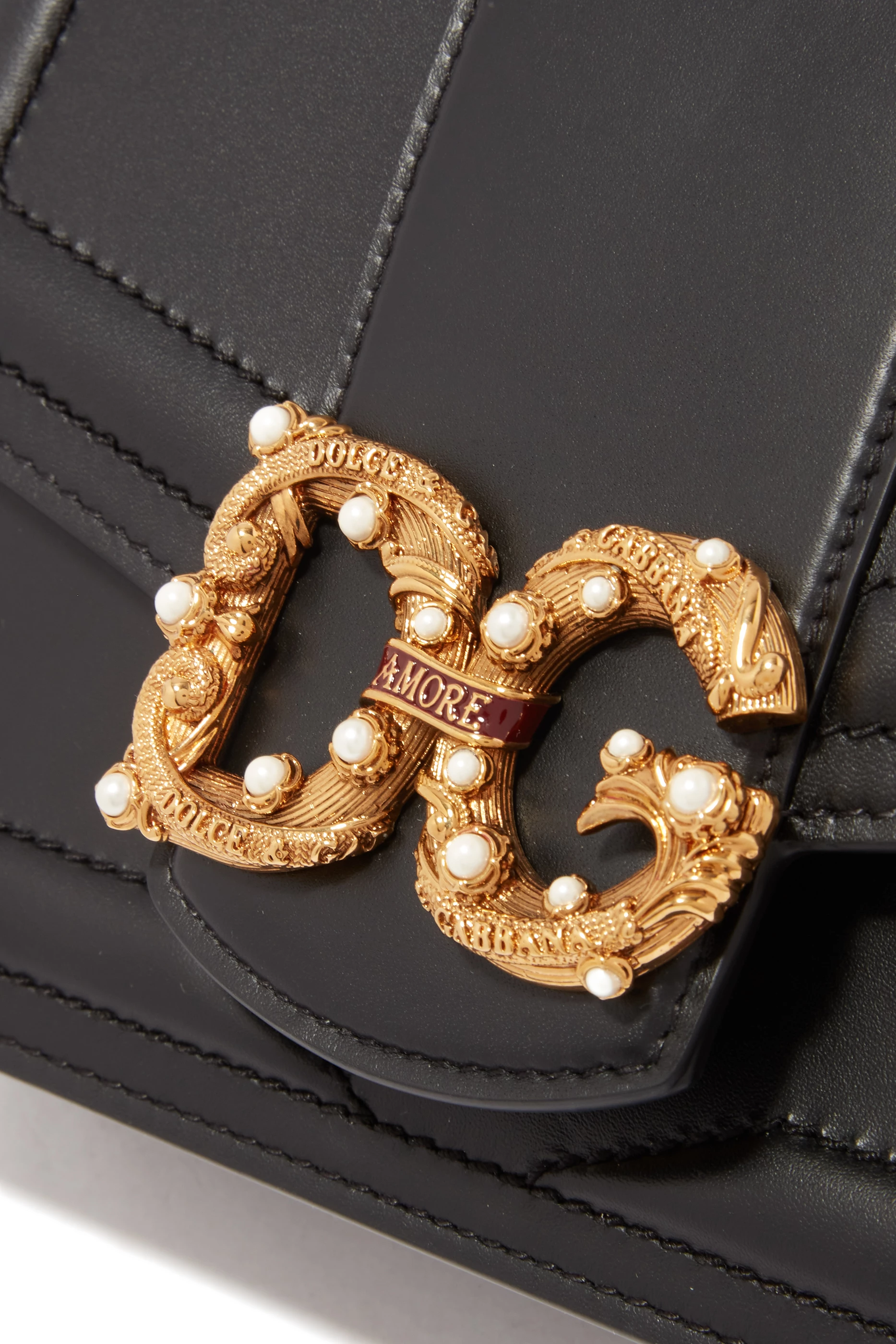 Buy Dolce Gabbana Black Small DG Amore Leather Bag For Women Online Ounass Saudi