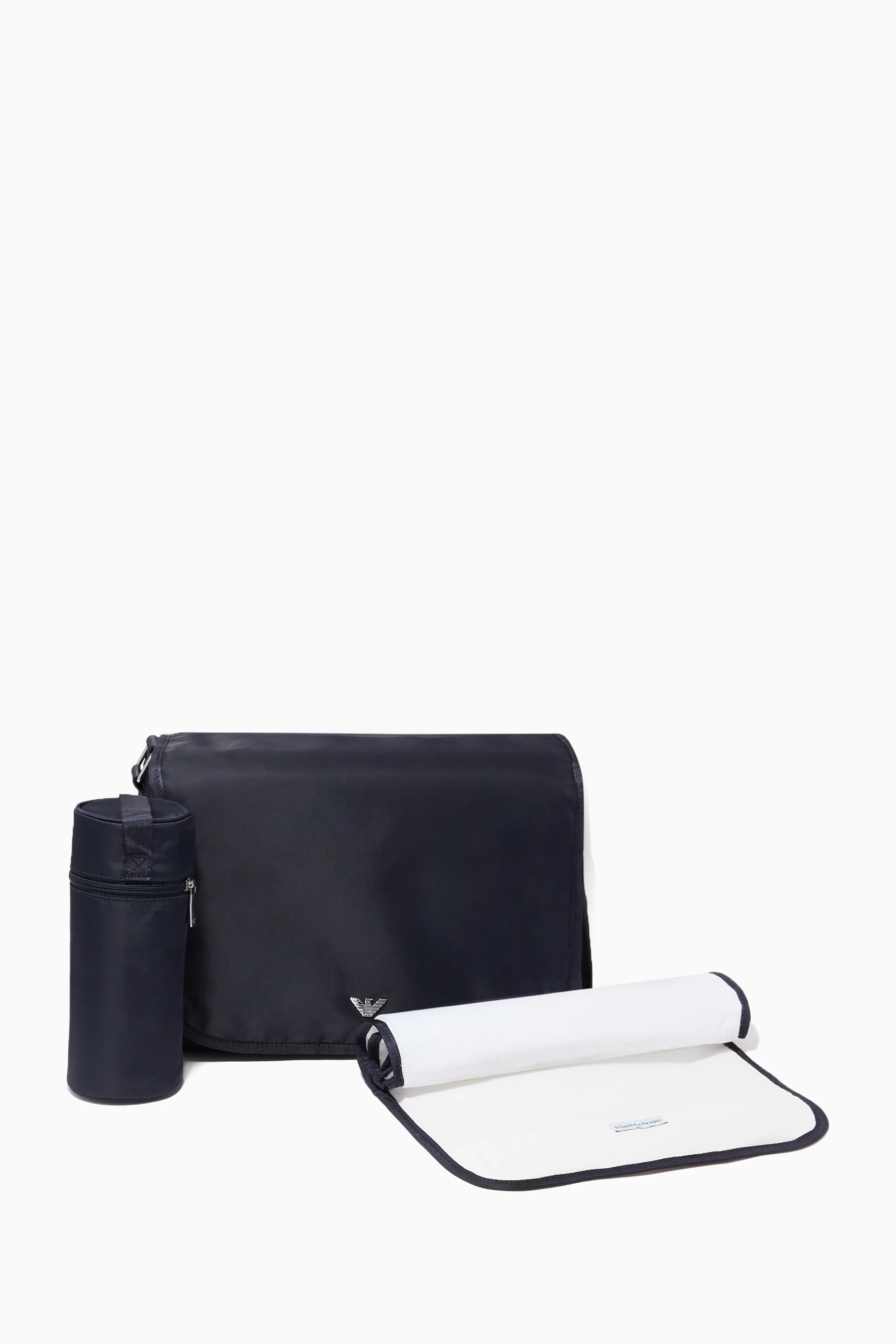 Buy Emporio Armani Blue Logo Nylon Changing Bag For Kids Online Ounass Saudi