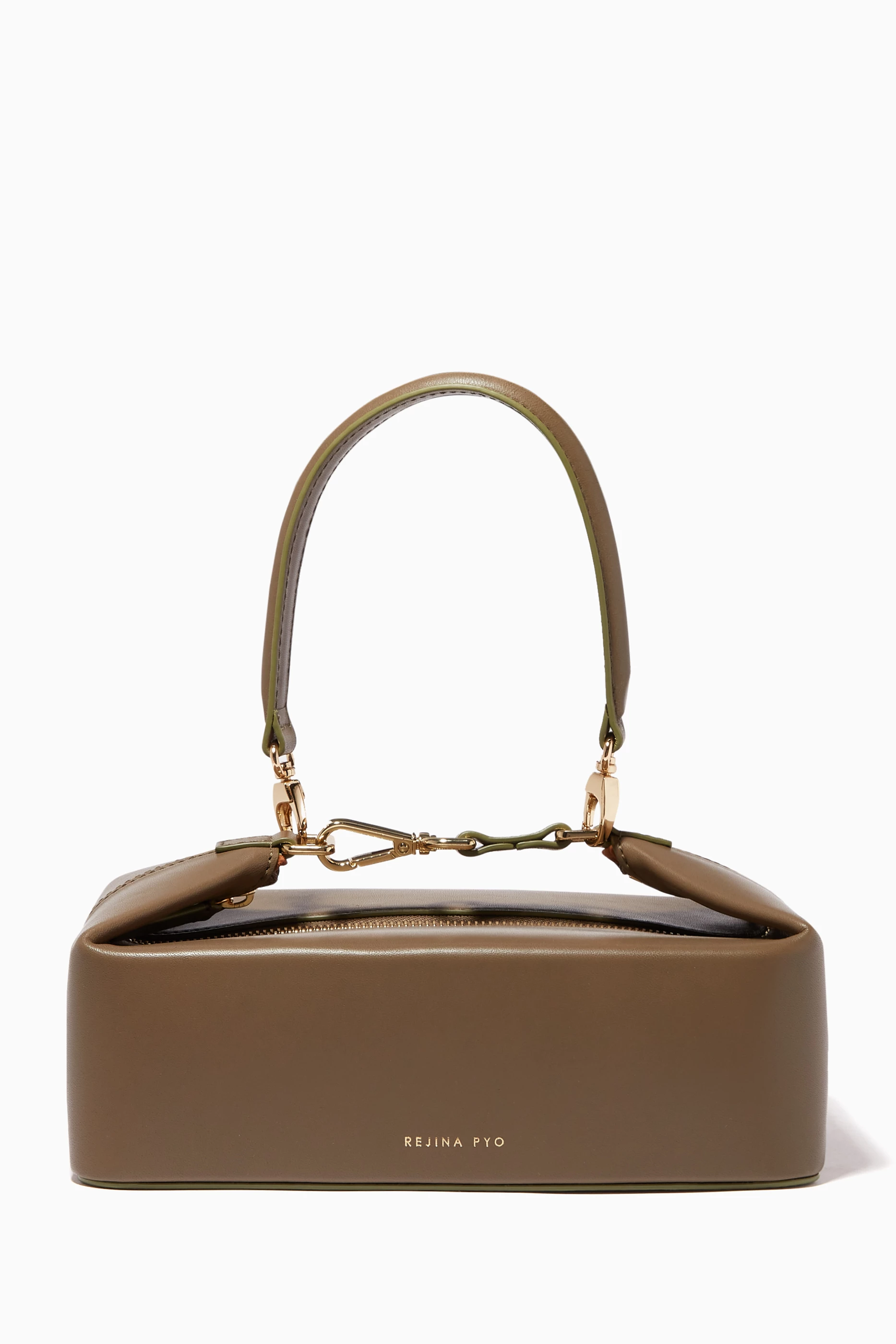 Buy REJINA PYO Green Olivia Box Bag in Snake Effect Leather For Women Online Ounass Saudi