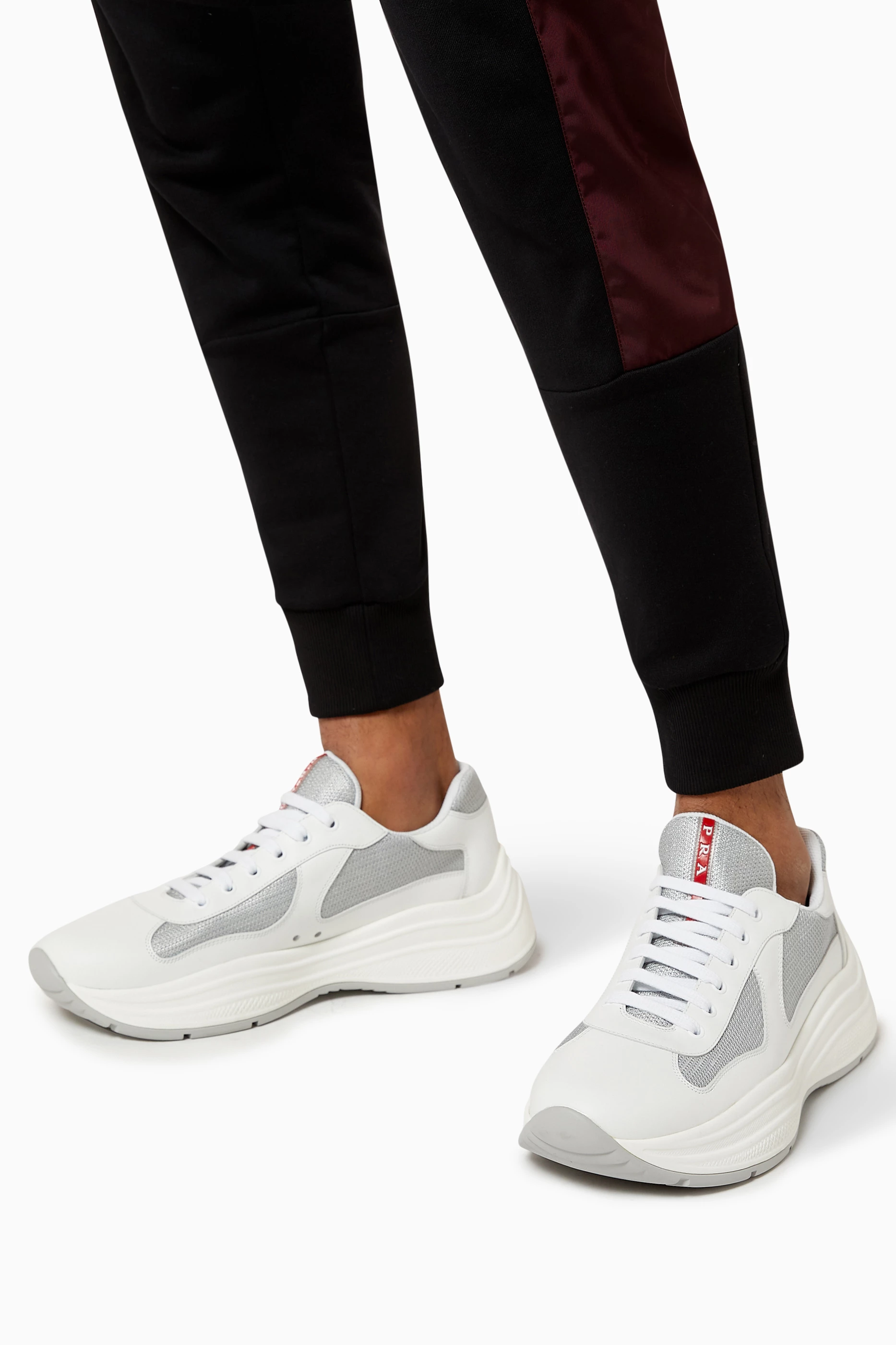 Buy Prada White America s Cup XL Sneakers in Leather For Men Online Ounass Saudi