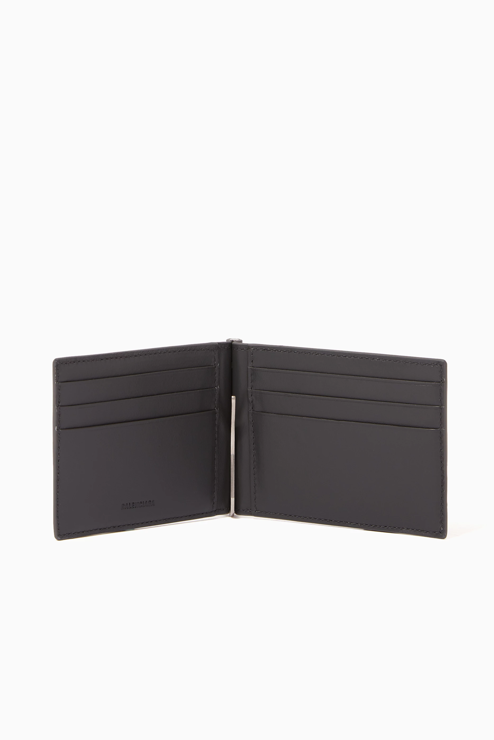 Buy Balenciaga Grey Leather Money Clip Wallet For Men Online Ounass Saudi