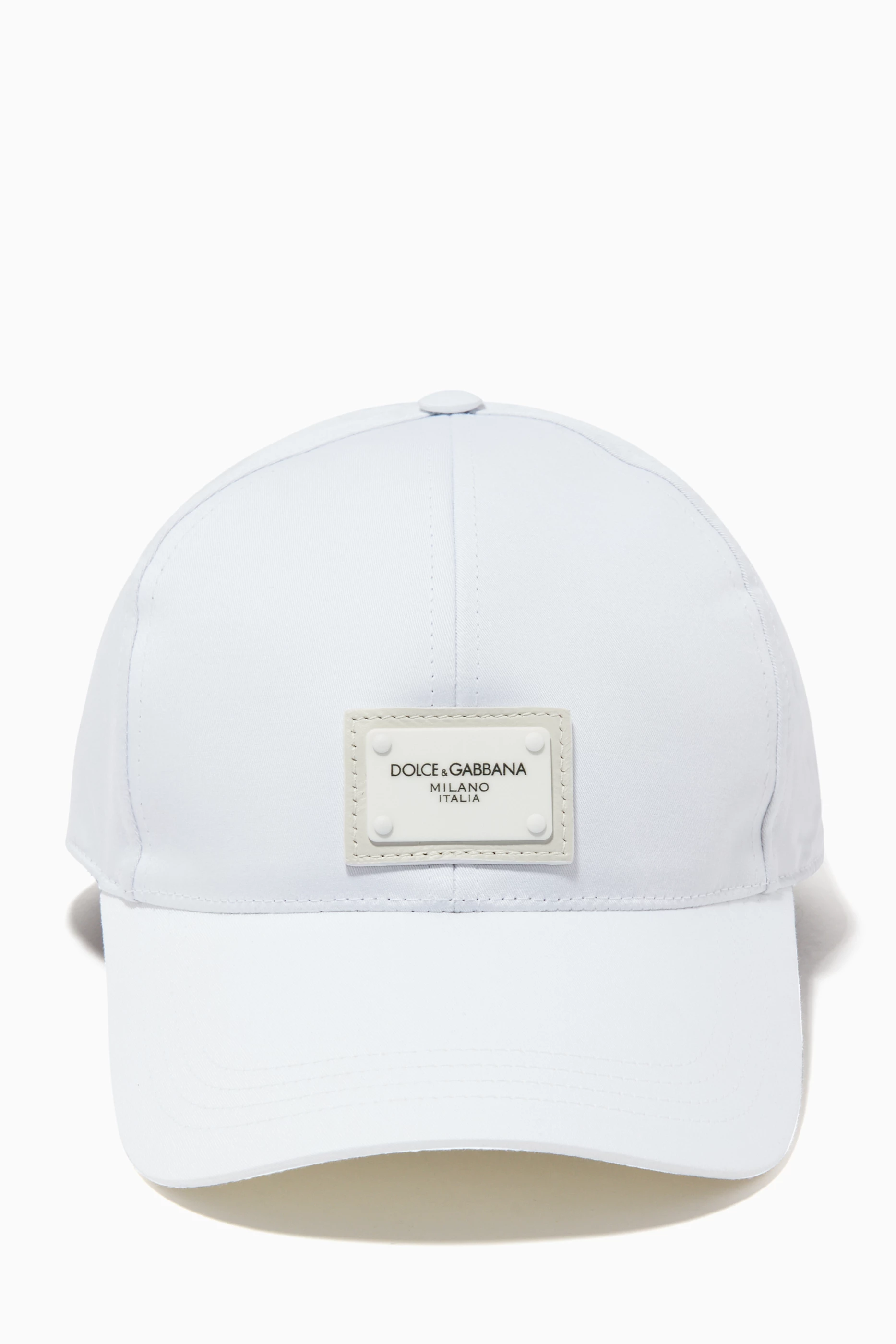 Buy Dolce & Gabbana White DG Logo Patch Baseball Cap For Men 