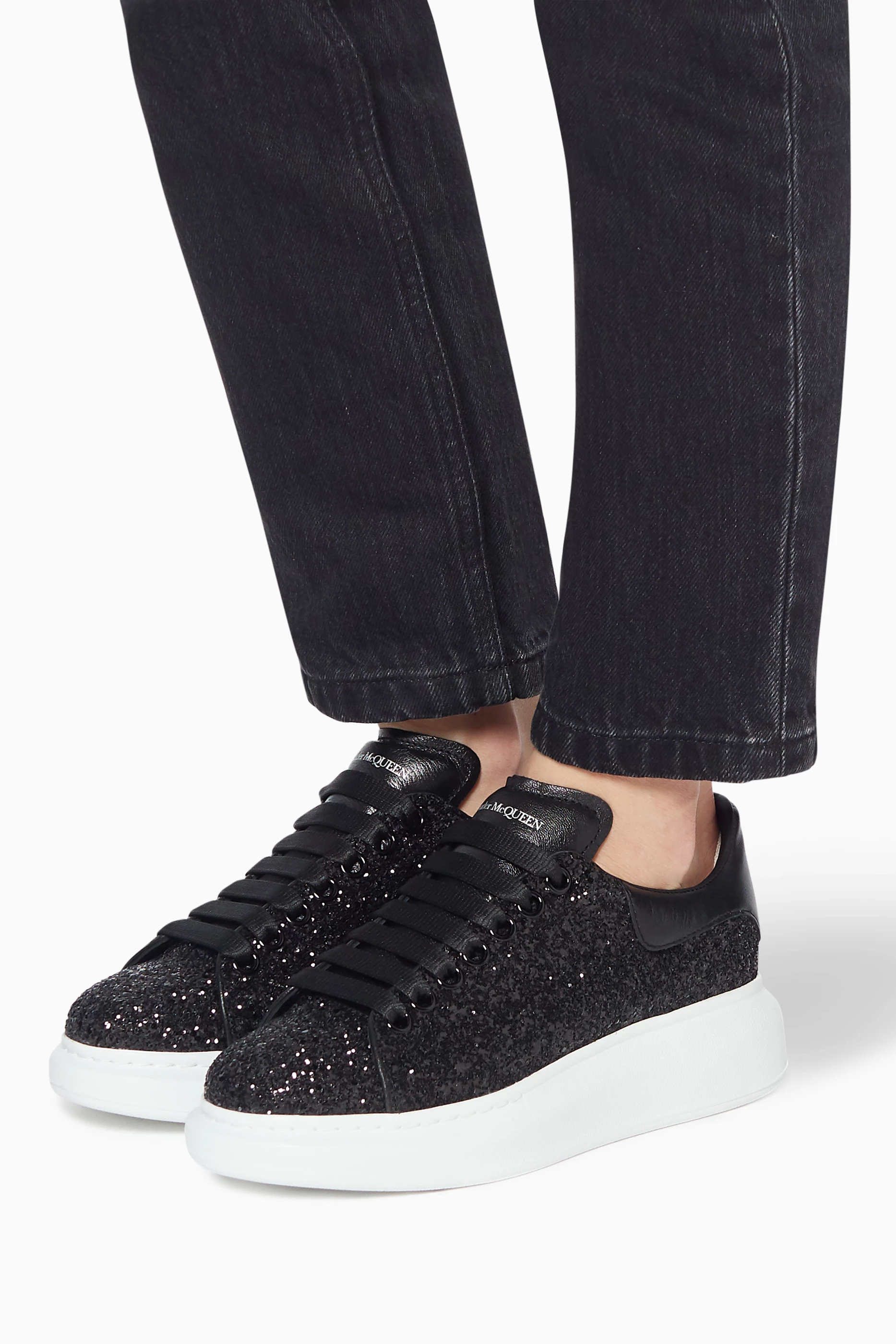 Alexander mcqueen sneakers black glitter hot sale