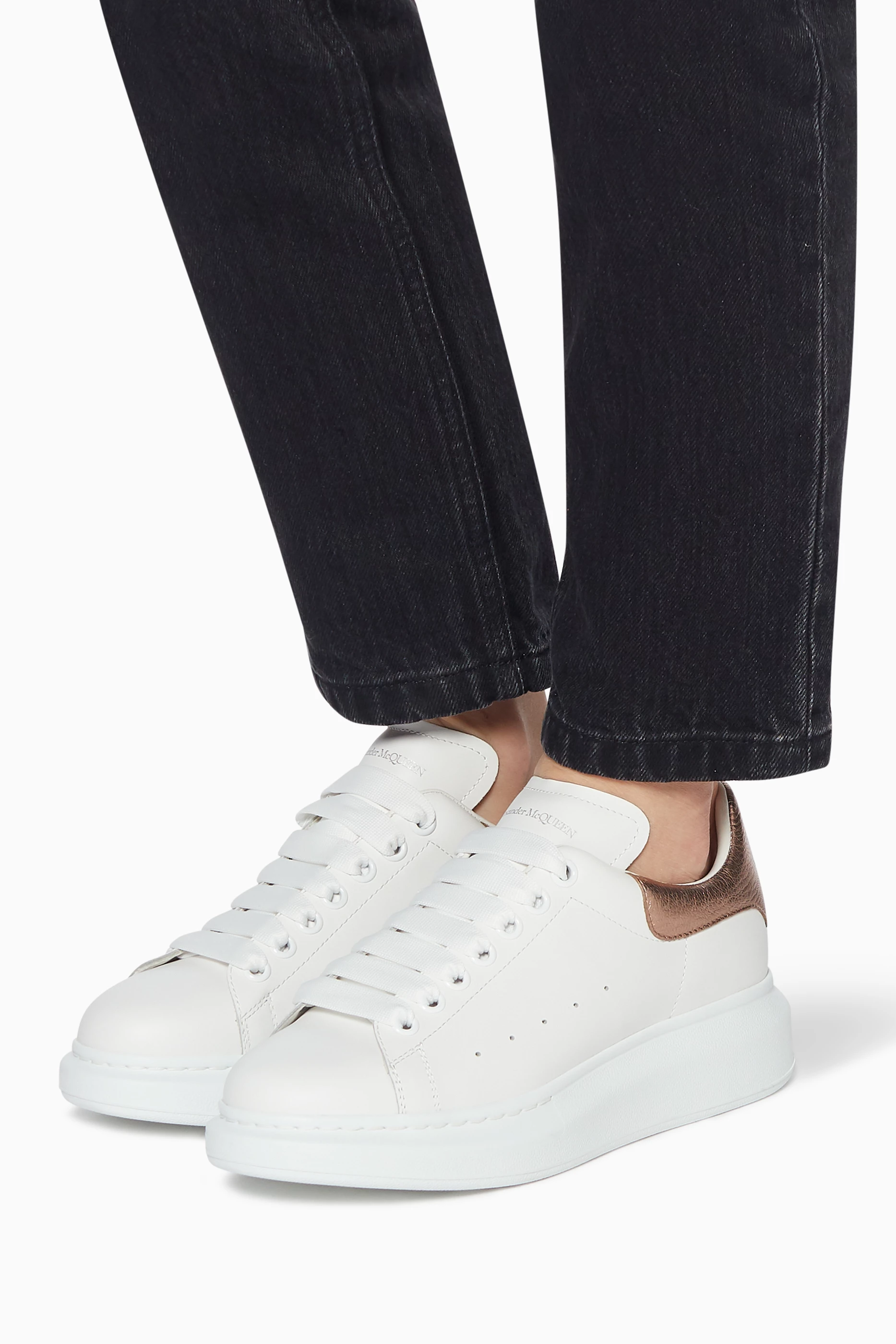 Alexander mcqueen sneakers rose gold deals