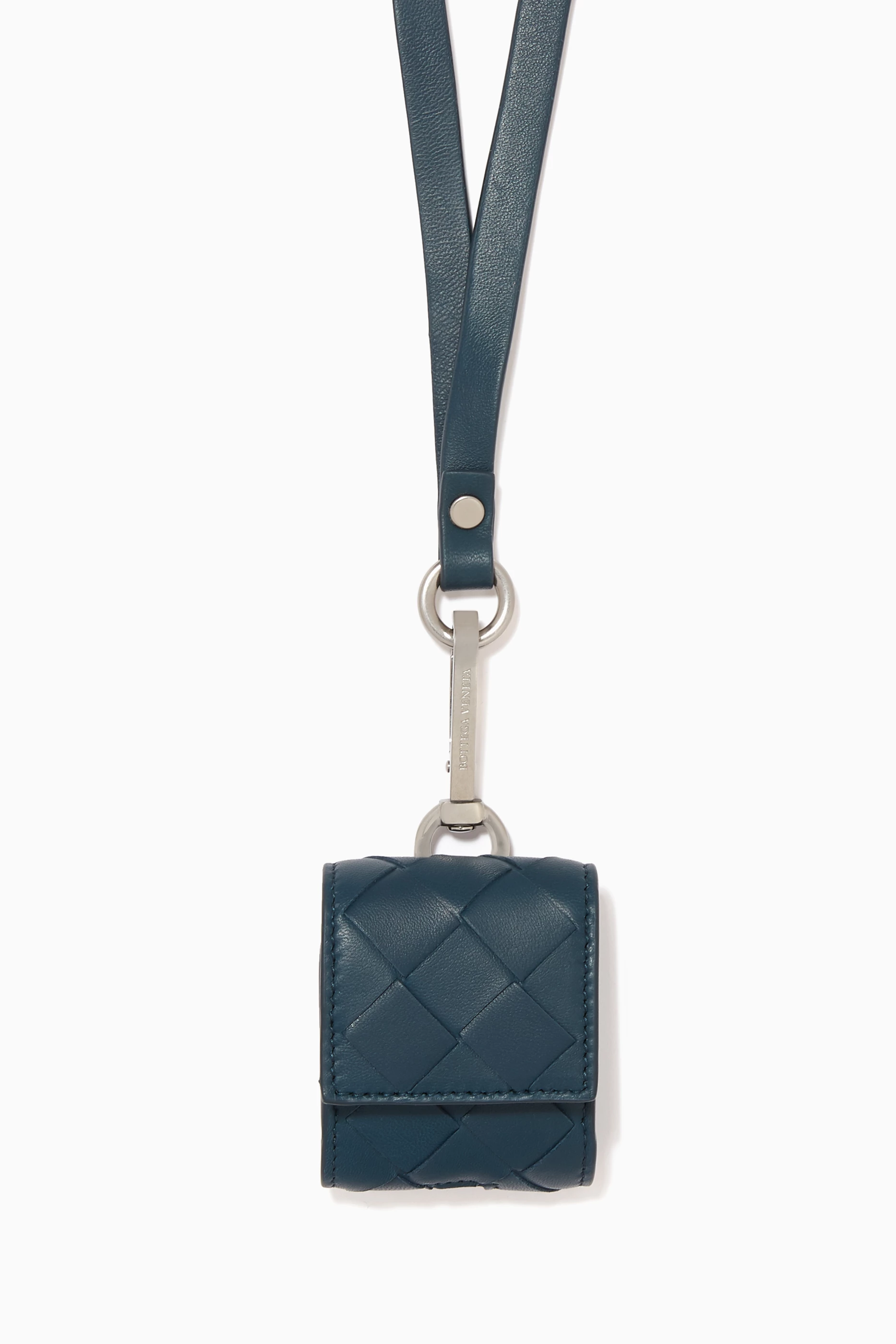 Buy Bottega Veneta Blue Intrecciato Nappa Leather AirPods Case For