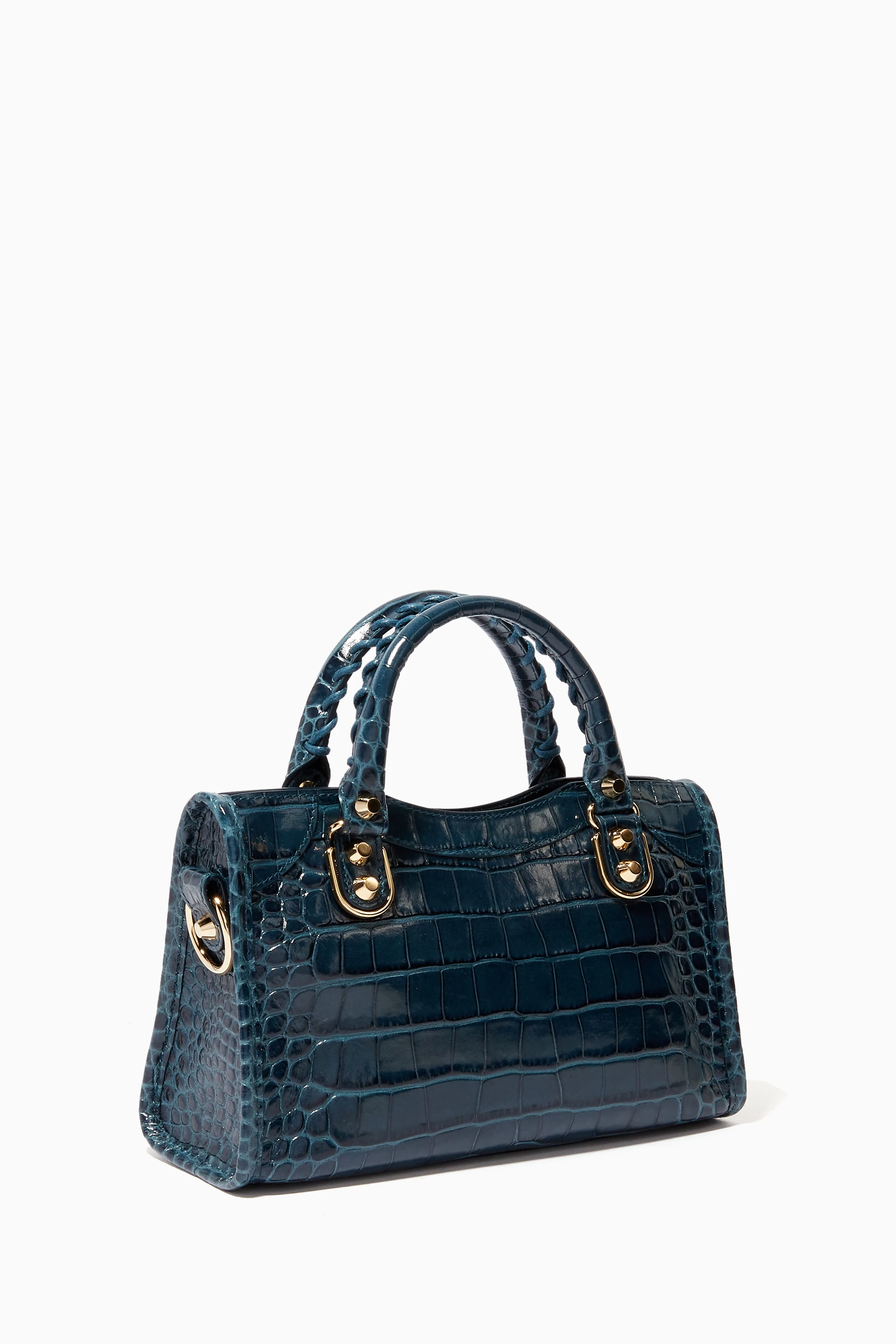 Buy Balenciaga Blue Mini Metallic Edge Shoulder Bag in Shiny