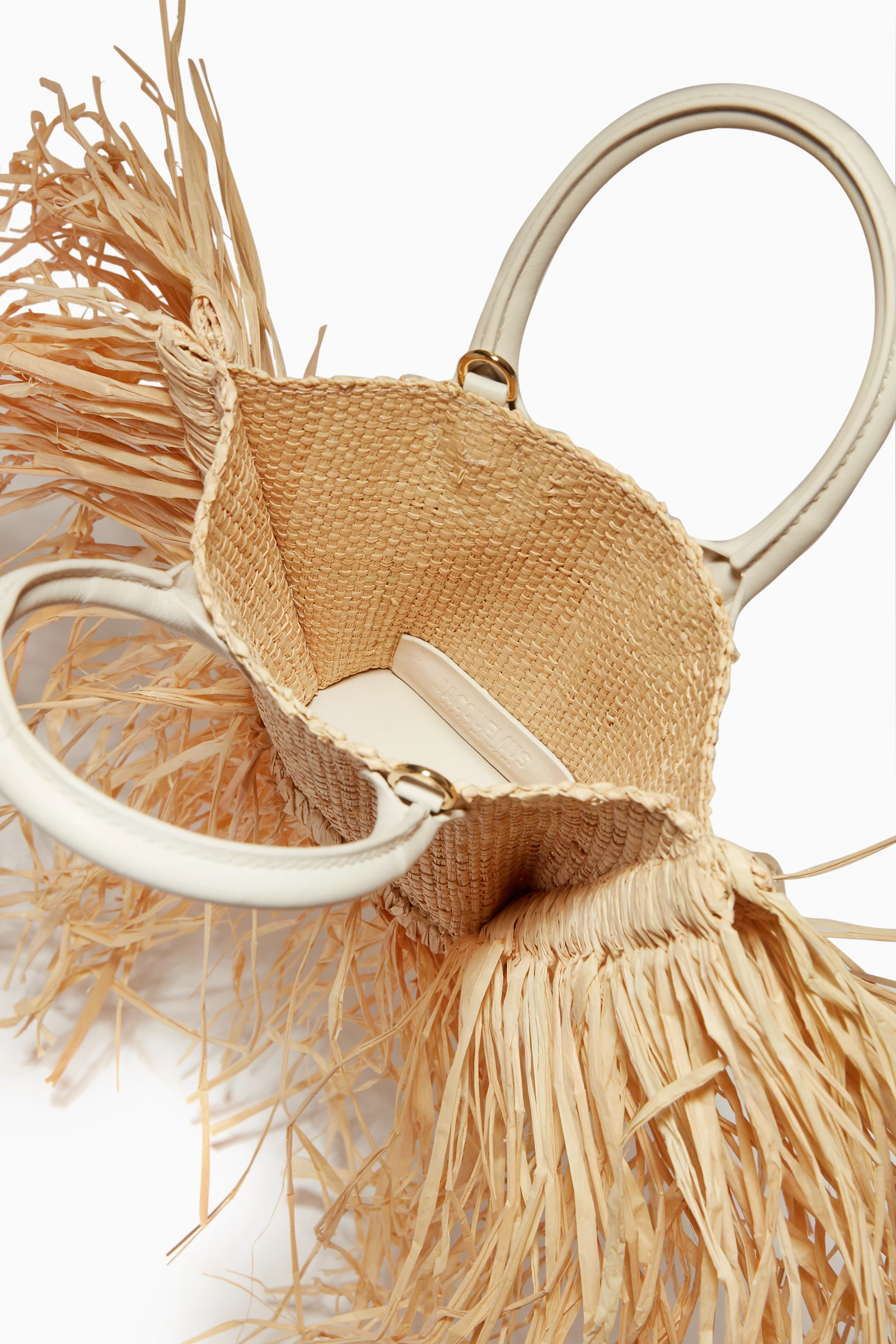 Buy Jacquemus Neutral Midi Le Petit Baci Raffia Bag For Women Online Ounass Saudi