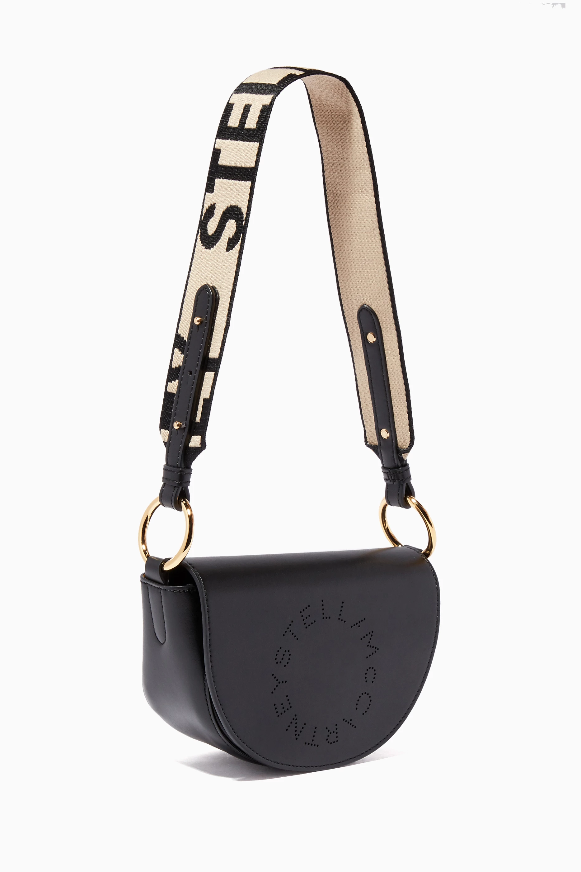 Buy Stella McCartney Black Mini Marlee Perforated Logo Bag For