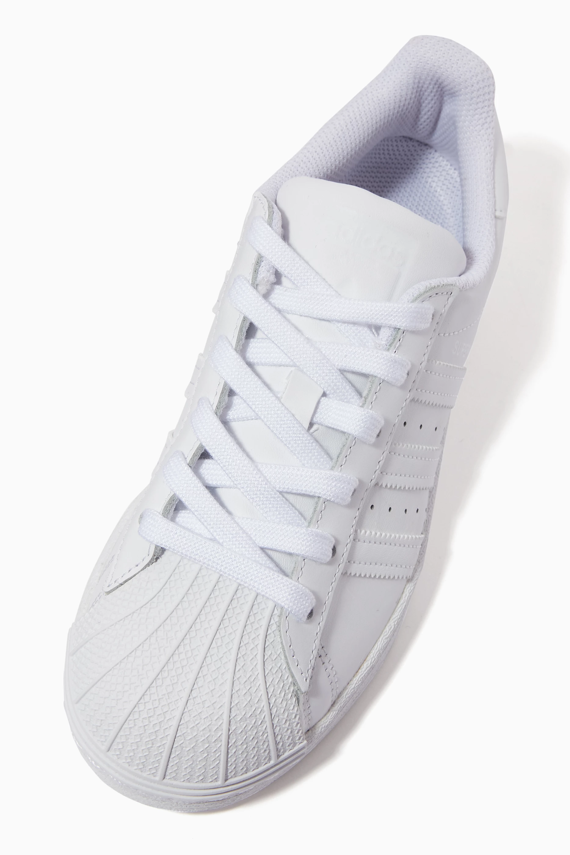 Buy adidas White Superstar Leather Sneakers For Boys Online