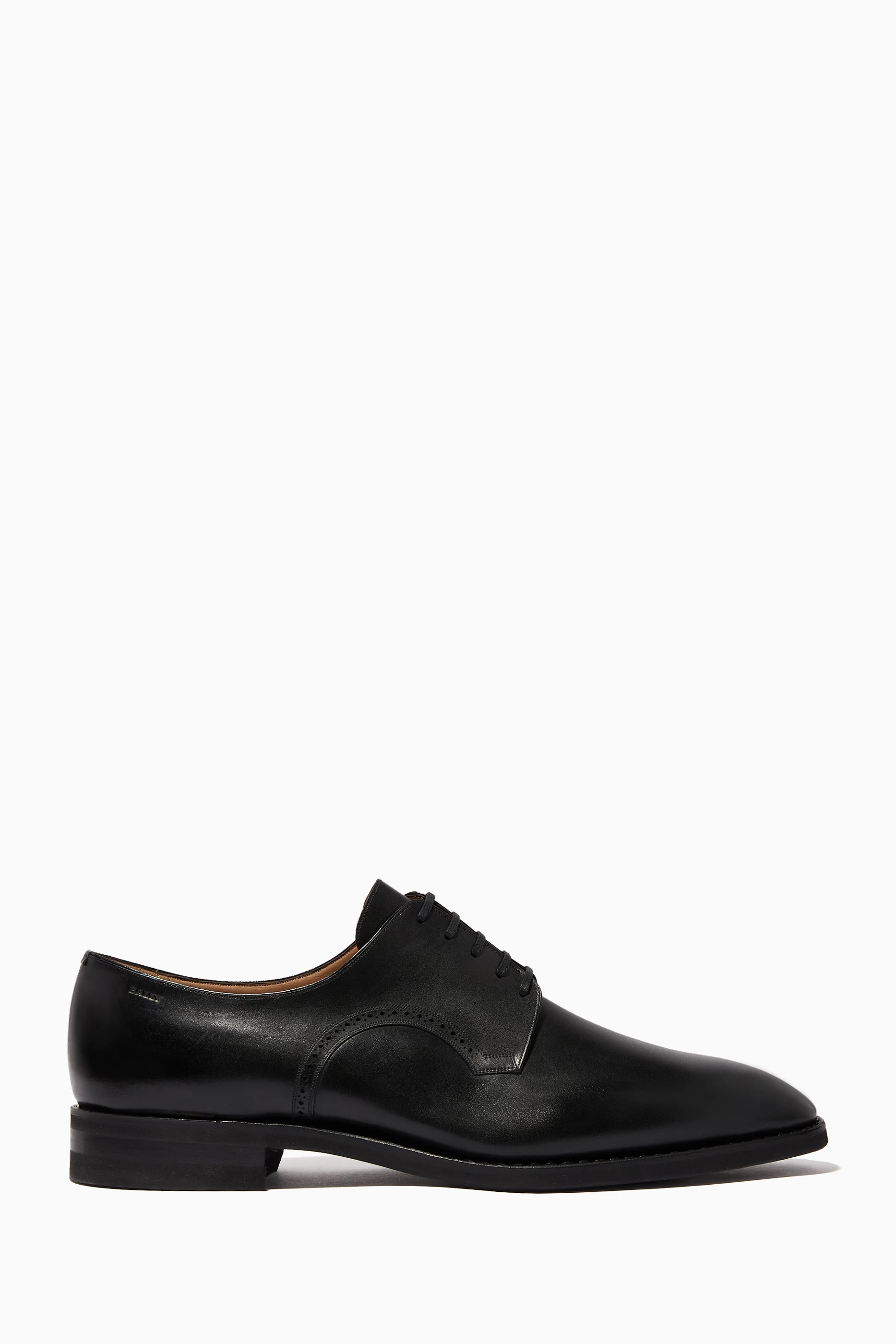 Buy Bally Black Scrivani Leather Derby Shoes For Men Online 
