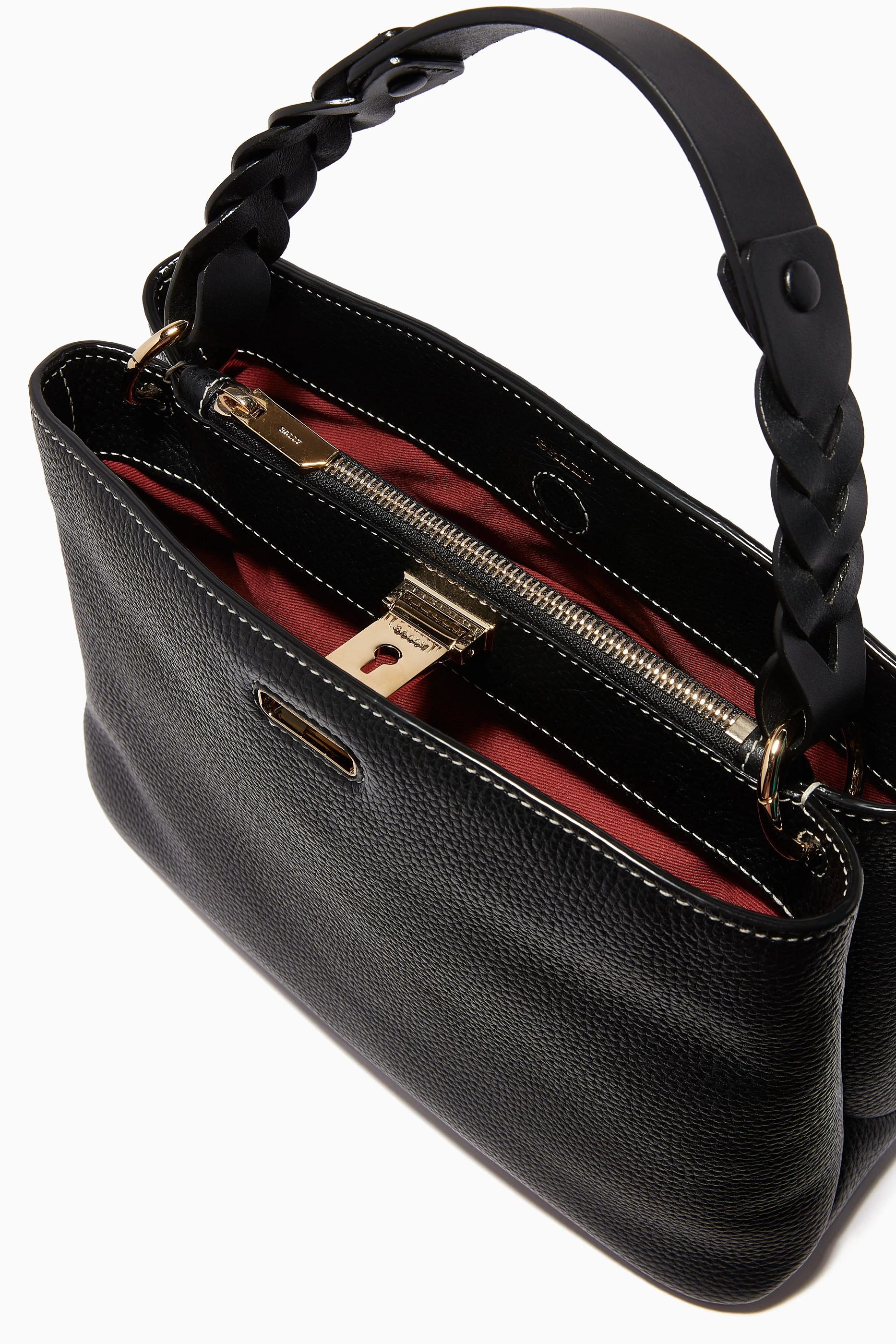 Buy Bally Black Lucyle Leather Shoulder Bag For Women Online Ounass Saudi