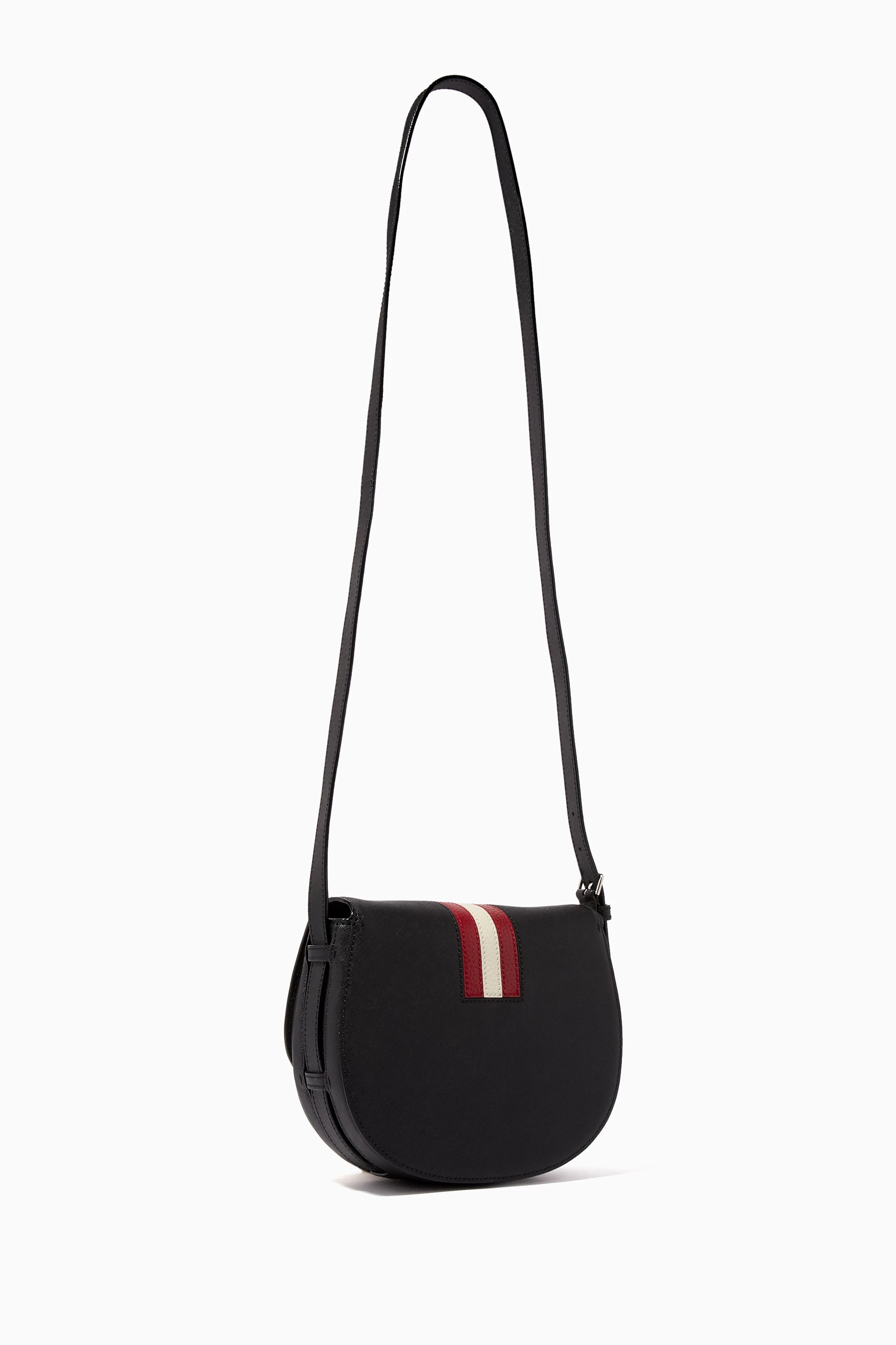 Buy Bally Black Supra Leather Cross-Body Bag For Women Online 