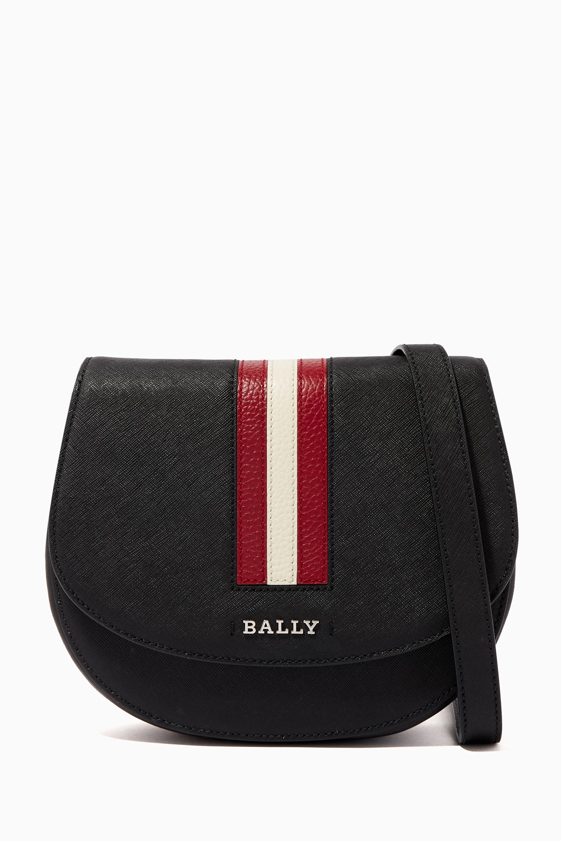 Buy Bally Black Supra Leather Cross-Body Bag For Women Online 