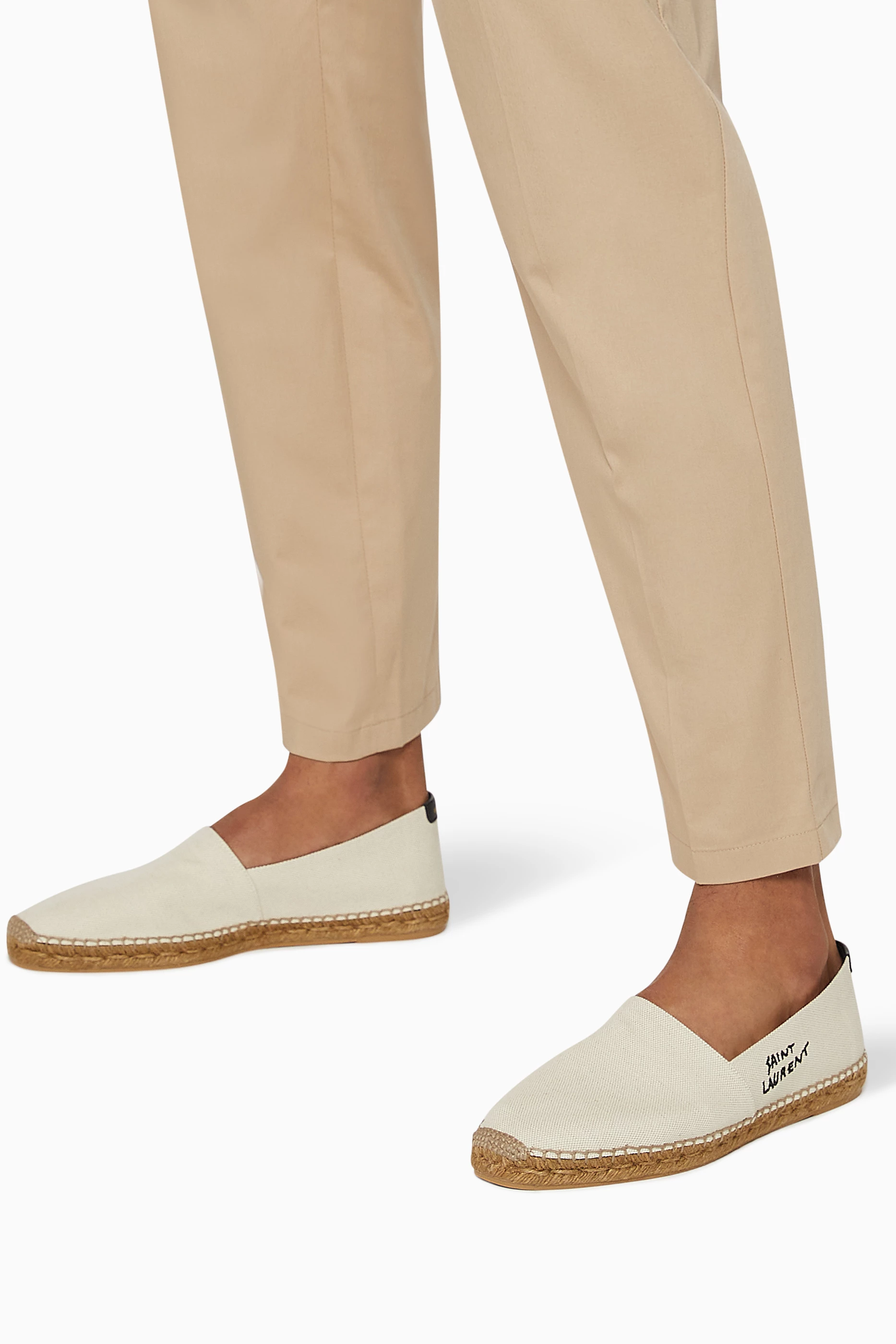 Saint laurent logo embroidered espadrilles store