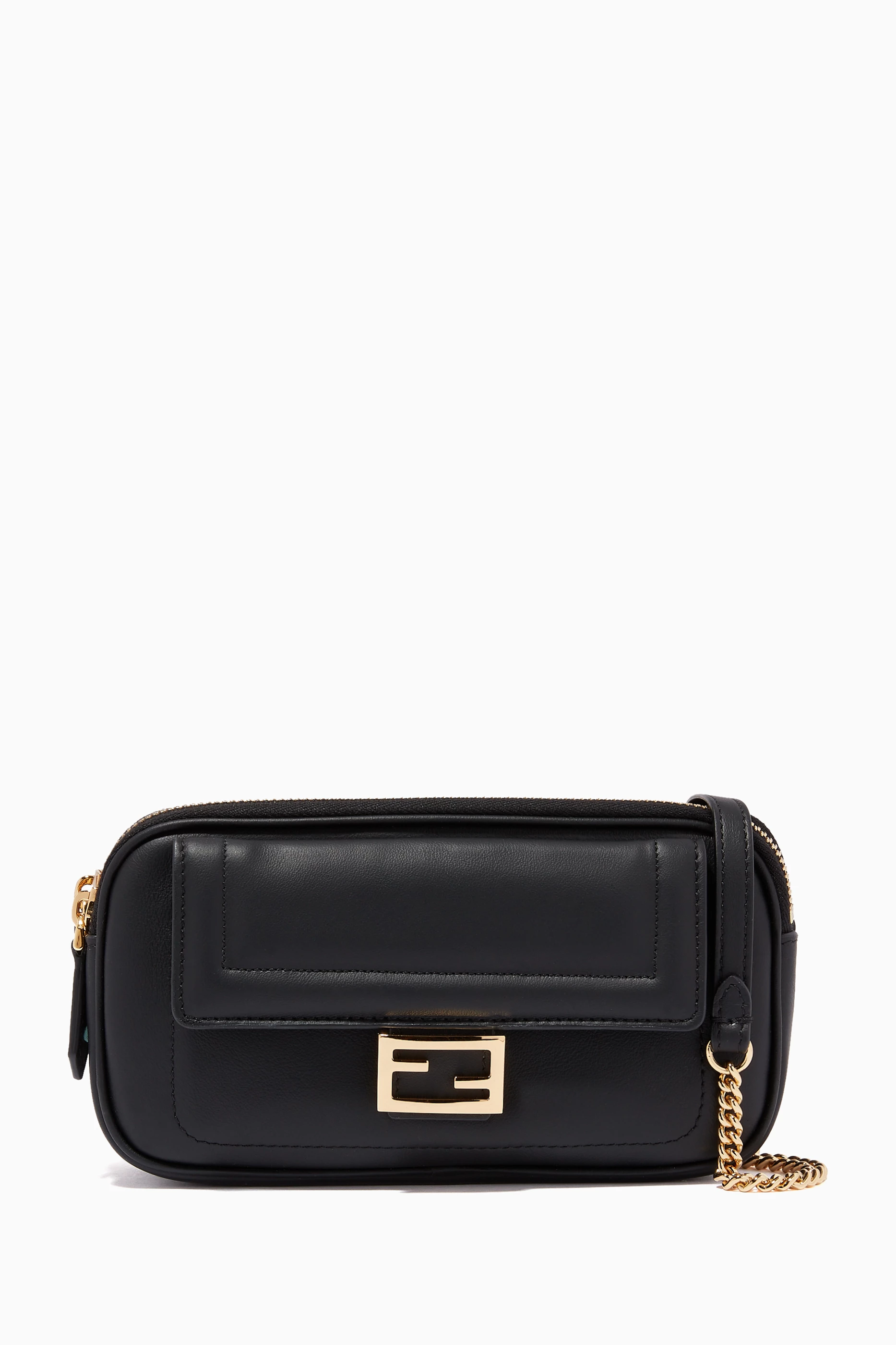 Buy Fendi Black Easy Baguette Mini Crossbody Bag in Leather For Women Online Ounass Saudi