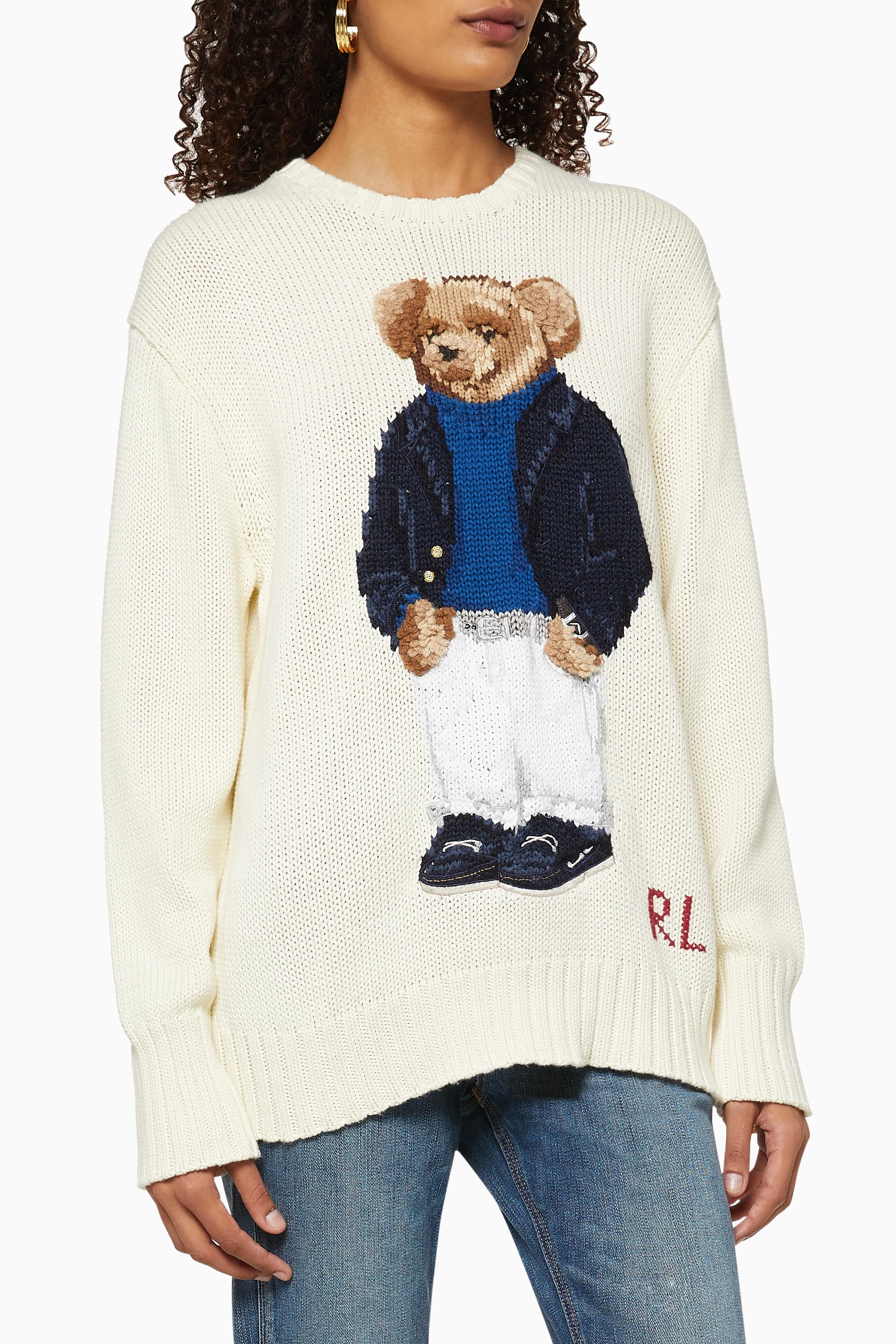 Buy Polo Ralph Lauren Multicolour Polo Bear Crewneck Sweater For Women Online Ounass Saudi