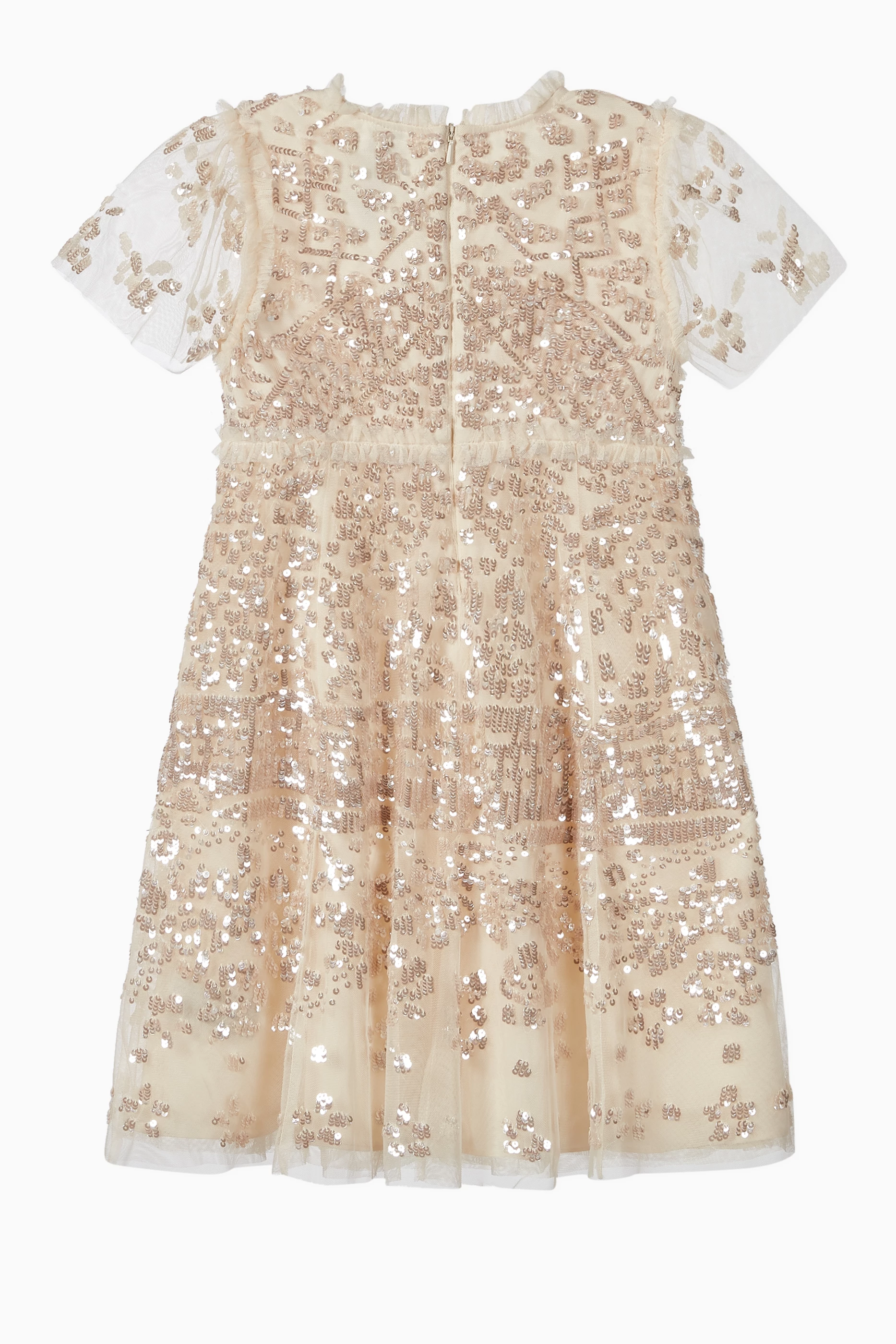 Buy Needle Thread Gold Aurora Sequin Dress For Girls Online Ounass Saudi