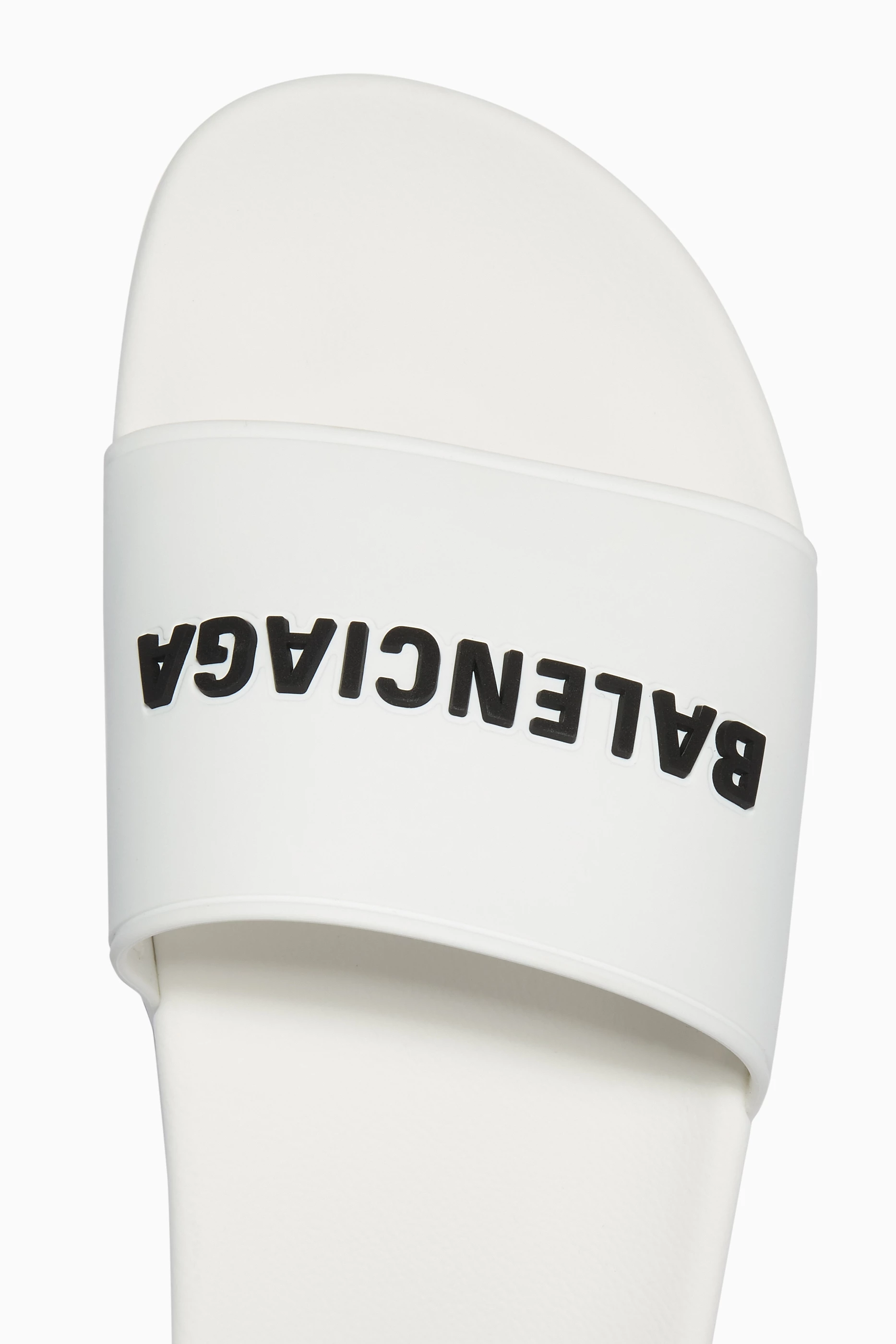 Buy Balenciaga White Logo Pool Slides in Rubber For Men Online Ounass Saudi