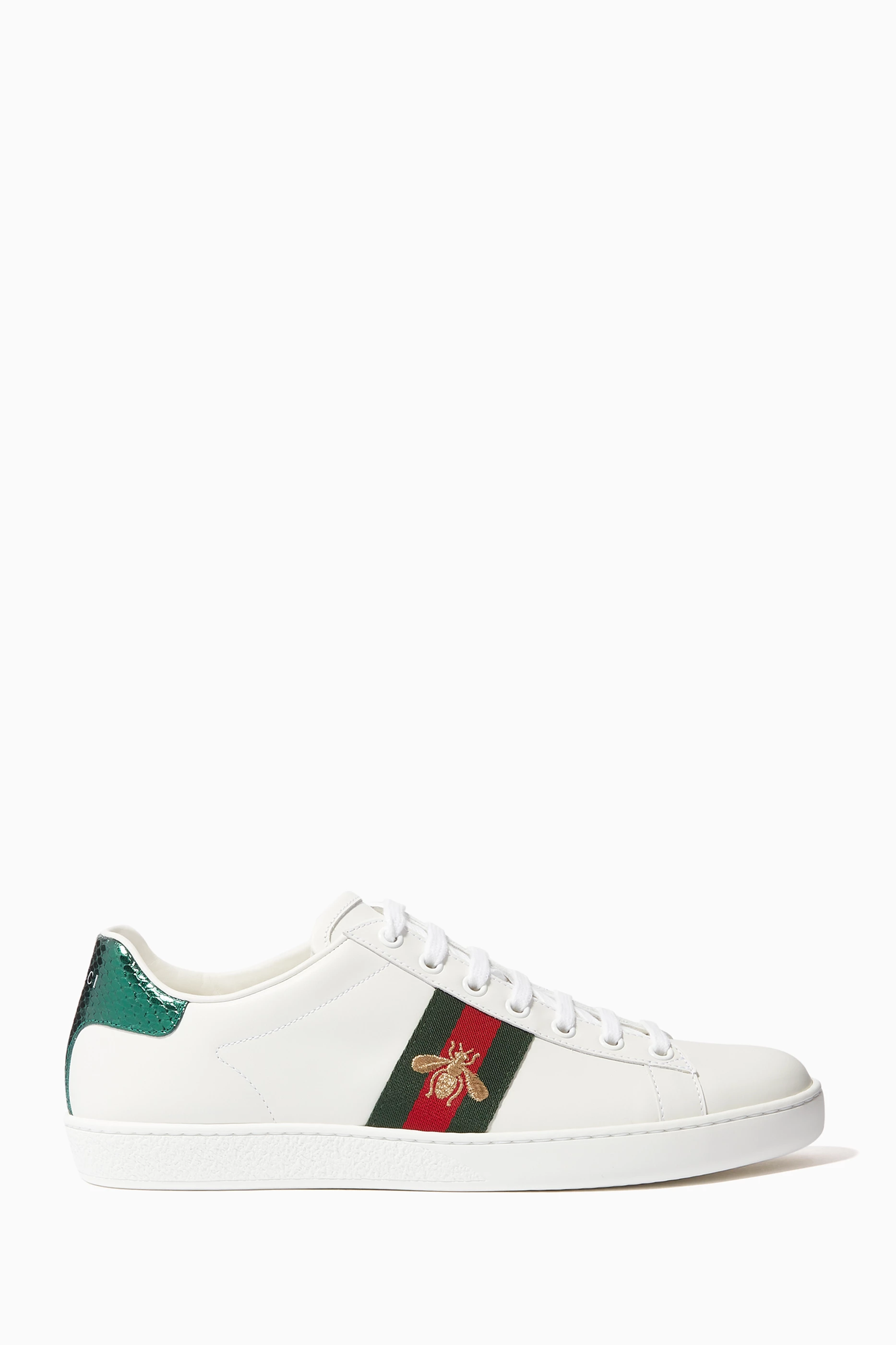 Buy Gucci White Ace Embroidered Low Top Sneakers in Leather For Women Online Ounass Saudi