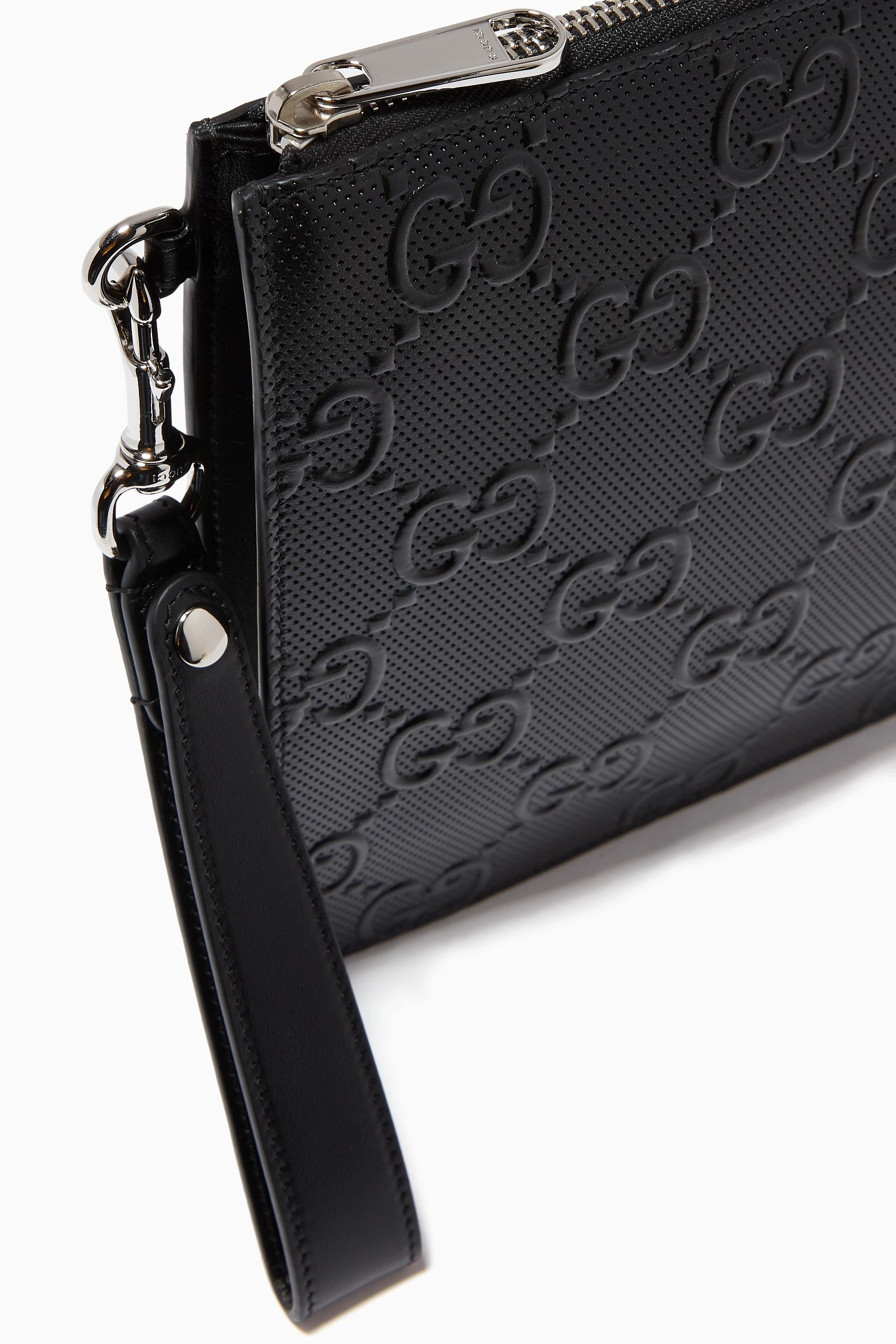 Buy Gucci Black GG Pouch in Embossed Leather For Men Online Ounass Saudi