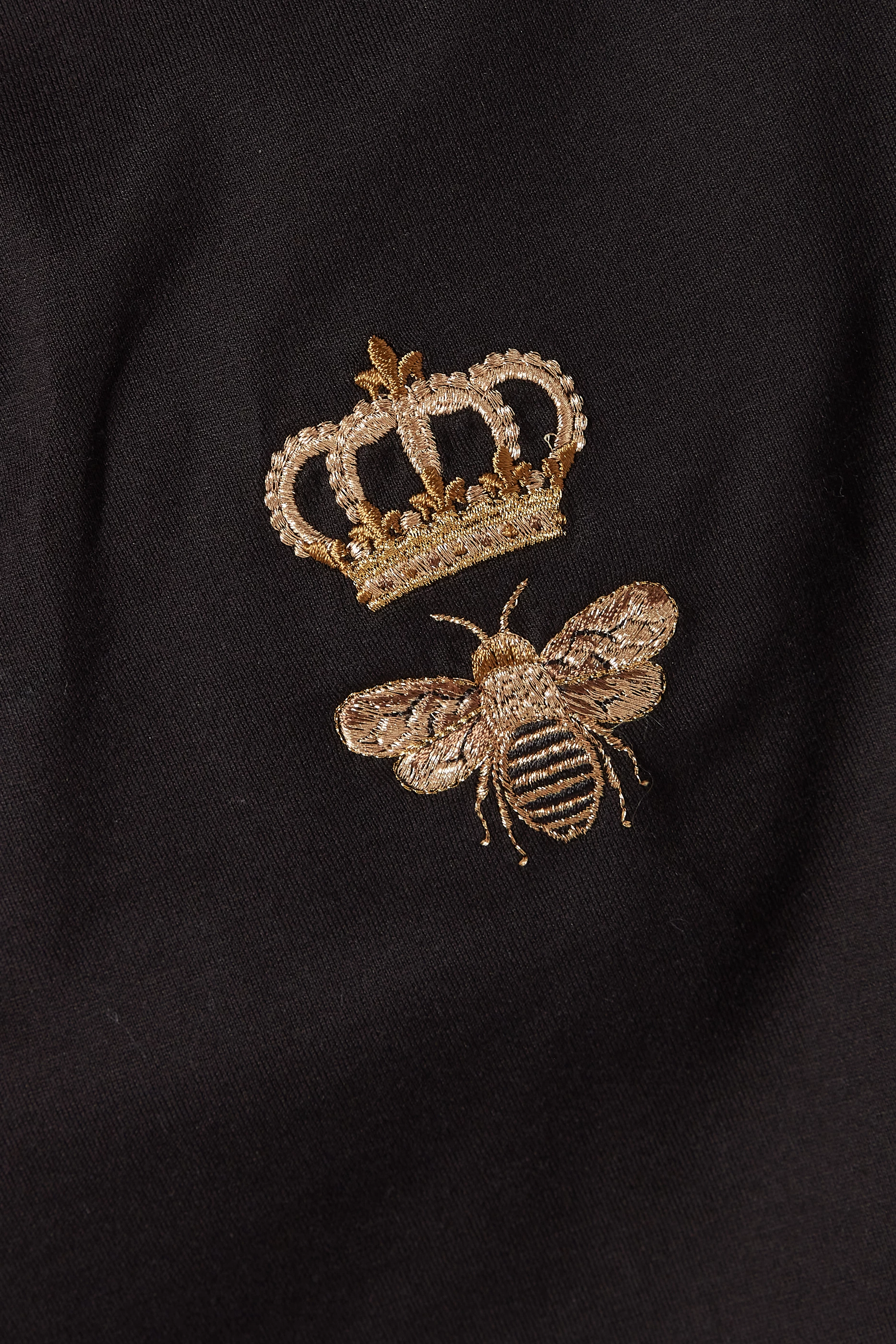 Buy Dolce & Gabbana Black Embroidered Crown Bee T-Shirt For