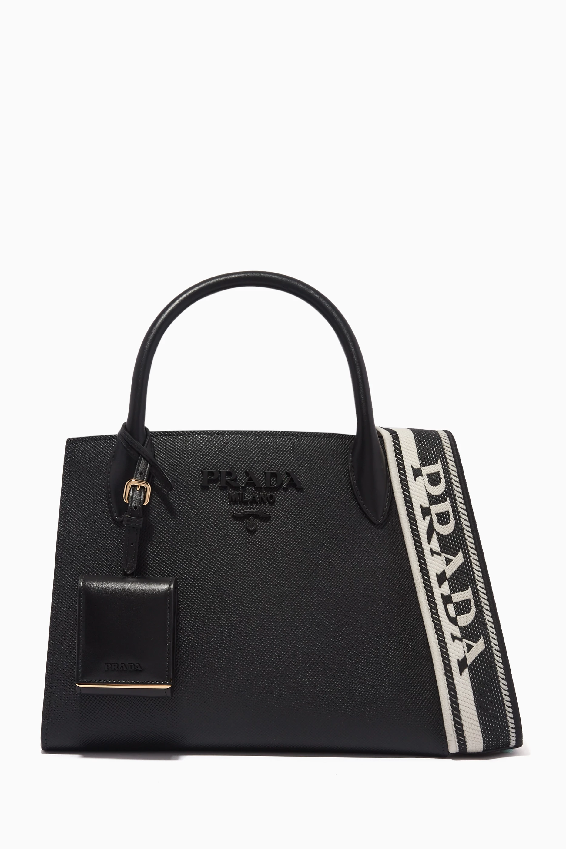 Buy Prada Black Small Prada Monochrome Bag in Saffiano Leather For Women Online Ounass Saudi