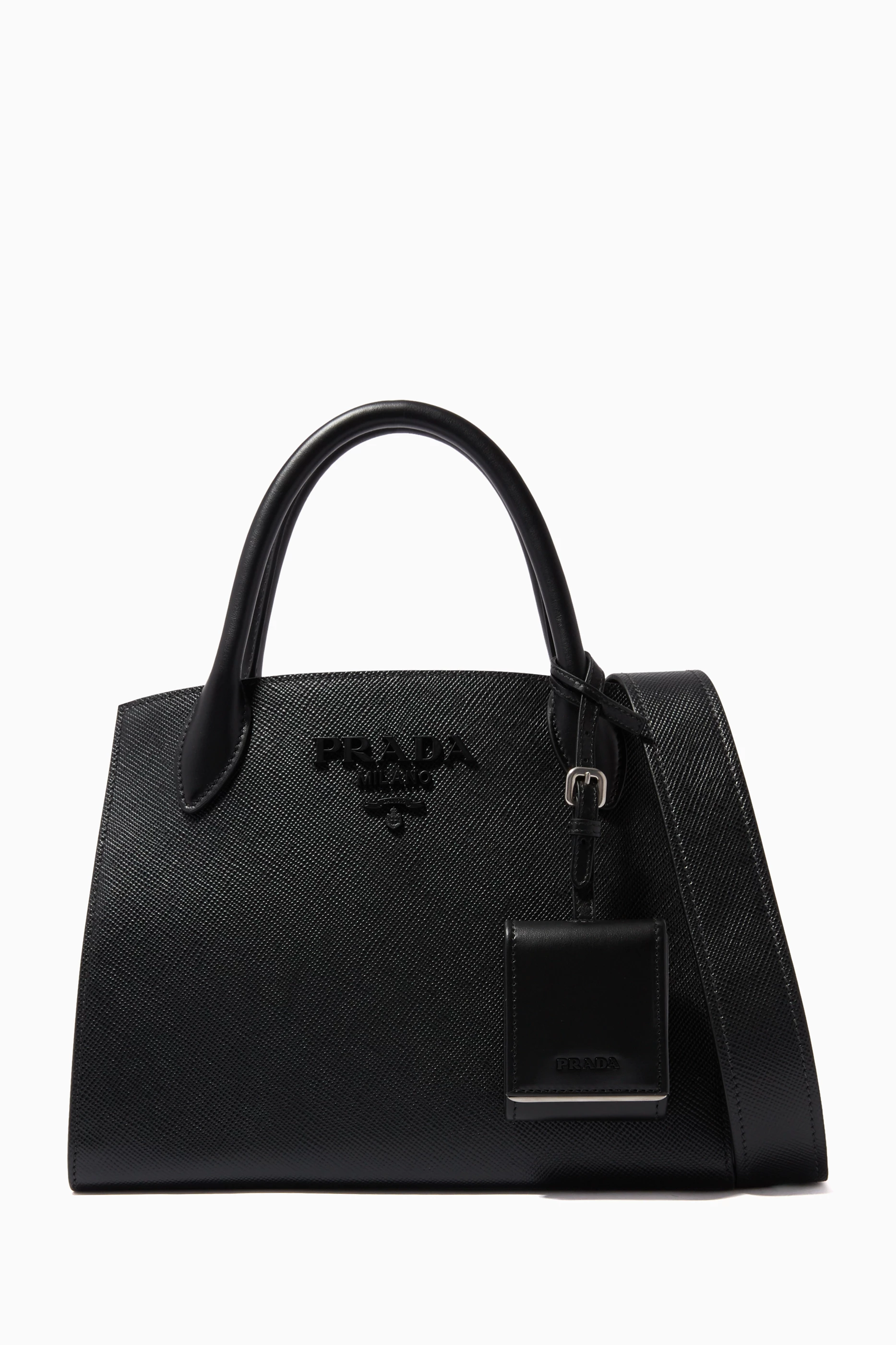 Prada monochrome saffiano leather bag new arrivals