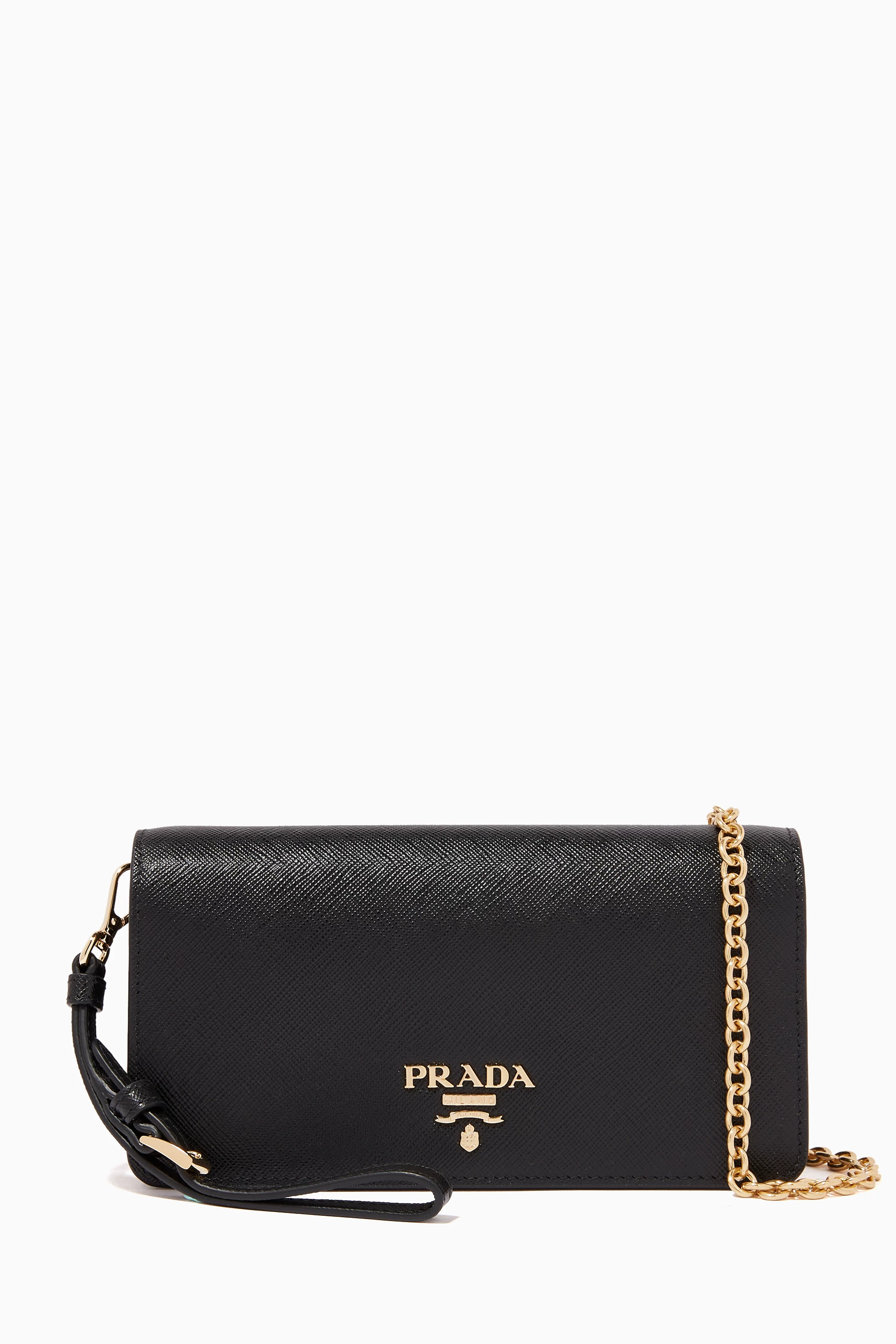 Buy Prada Black Wallet on Chain in Saffiano Leather For Women Online Ounass Saudi