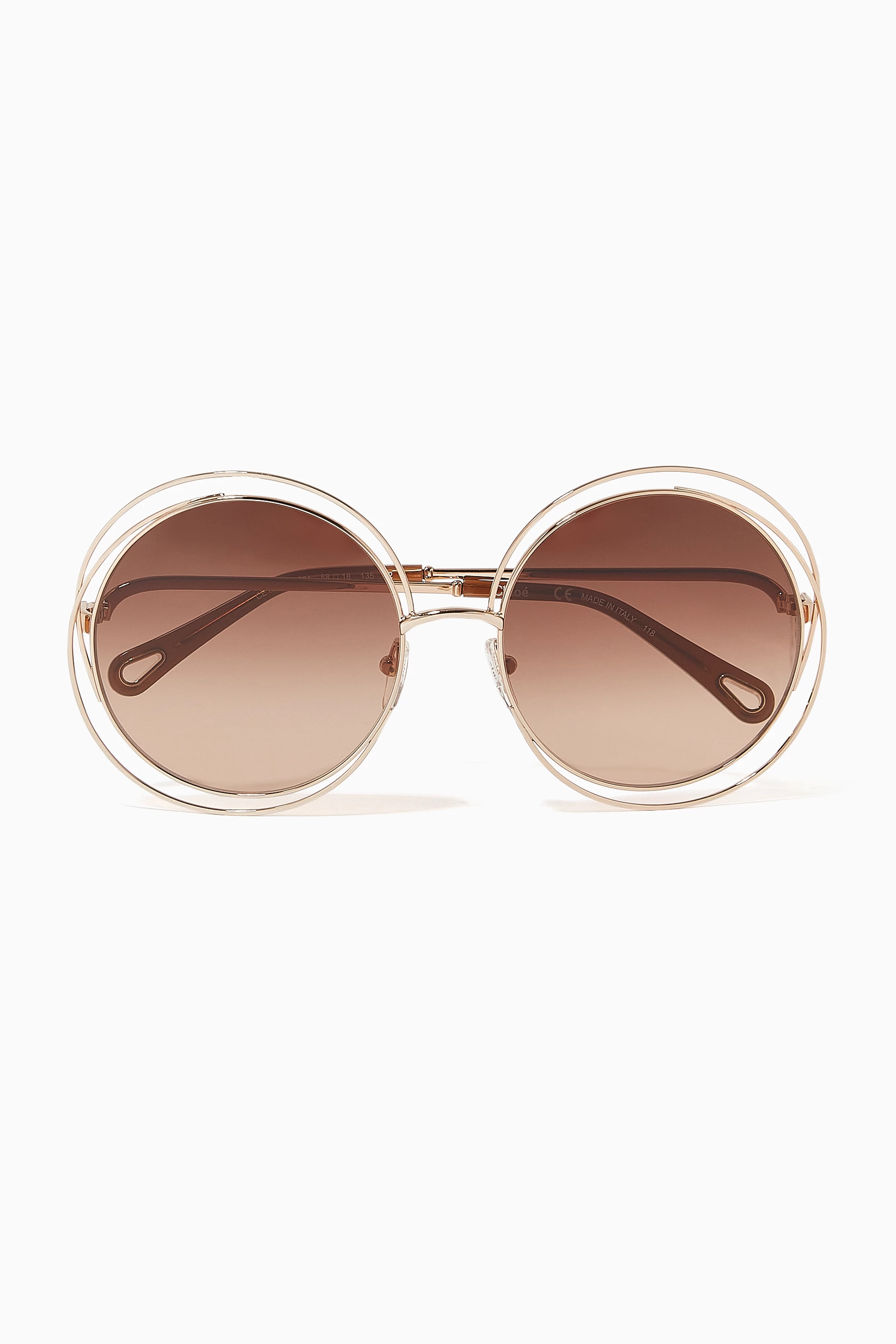 Round Sunglasses Chloe Carlina Sunglasses Rose Gold Buy Chloé