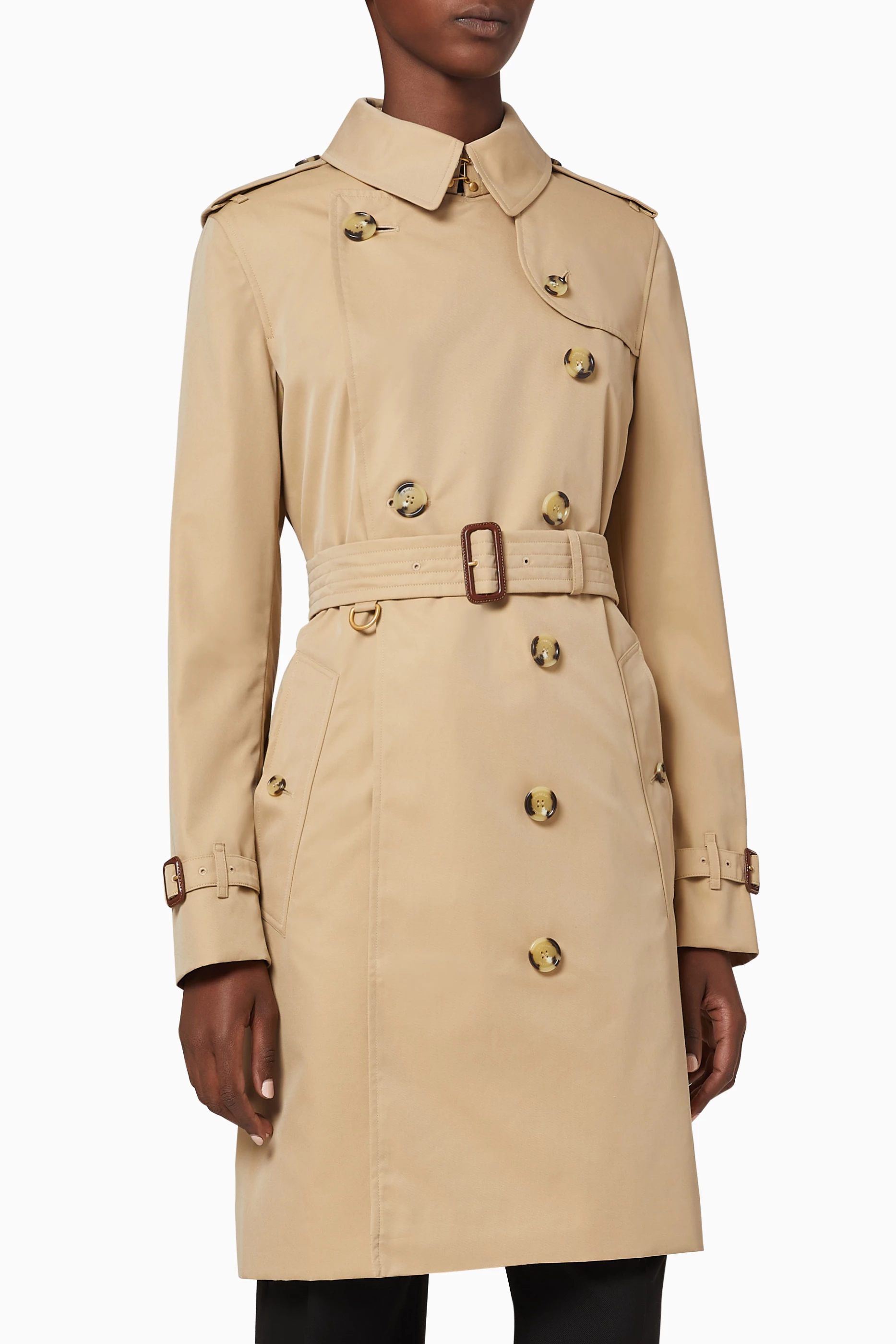 Buy Burberry Neutral The Mid Length Kensington Heritage Trench Coat For Women Online Ounass Saudi