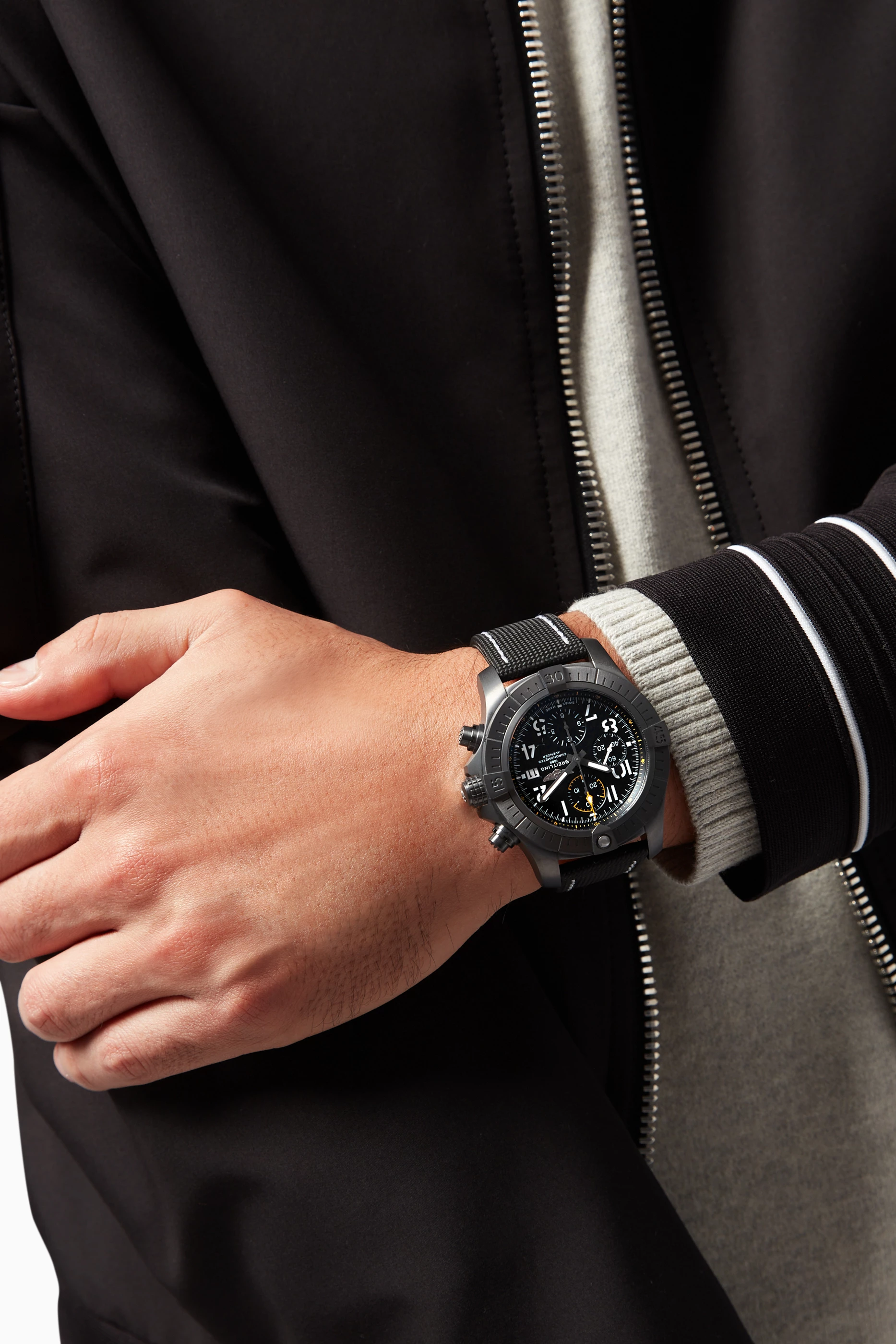 Buy Breitling Black Avenger Chronograph 45 Night Mission For Men Online Ounass Saudi