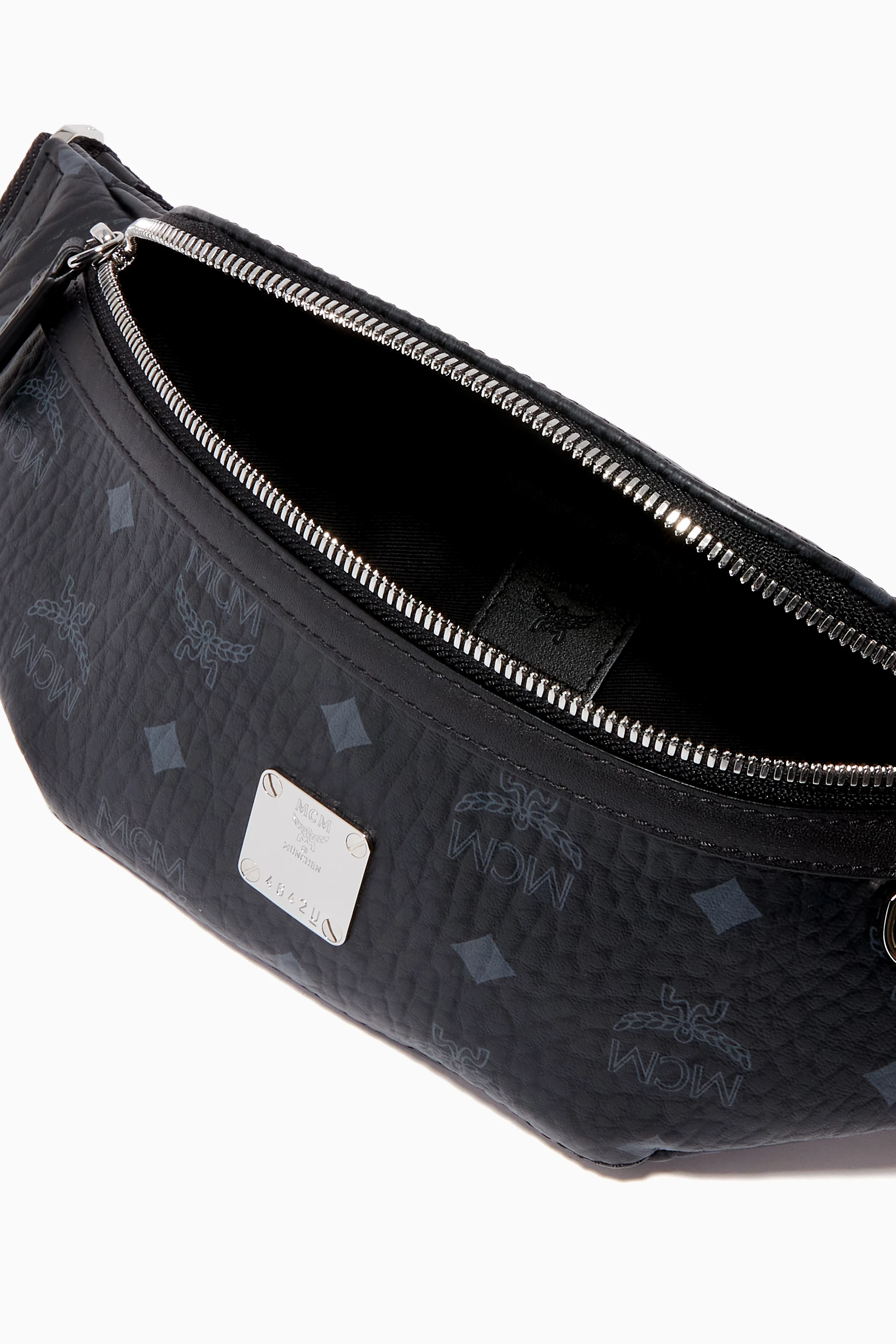 Mcm black belt bag on sale