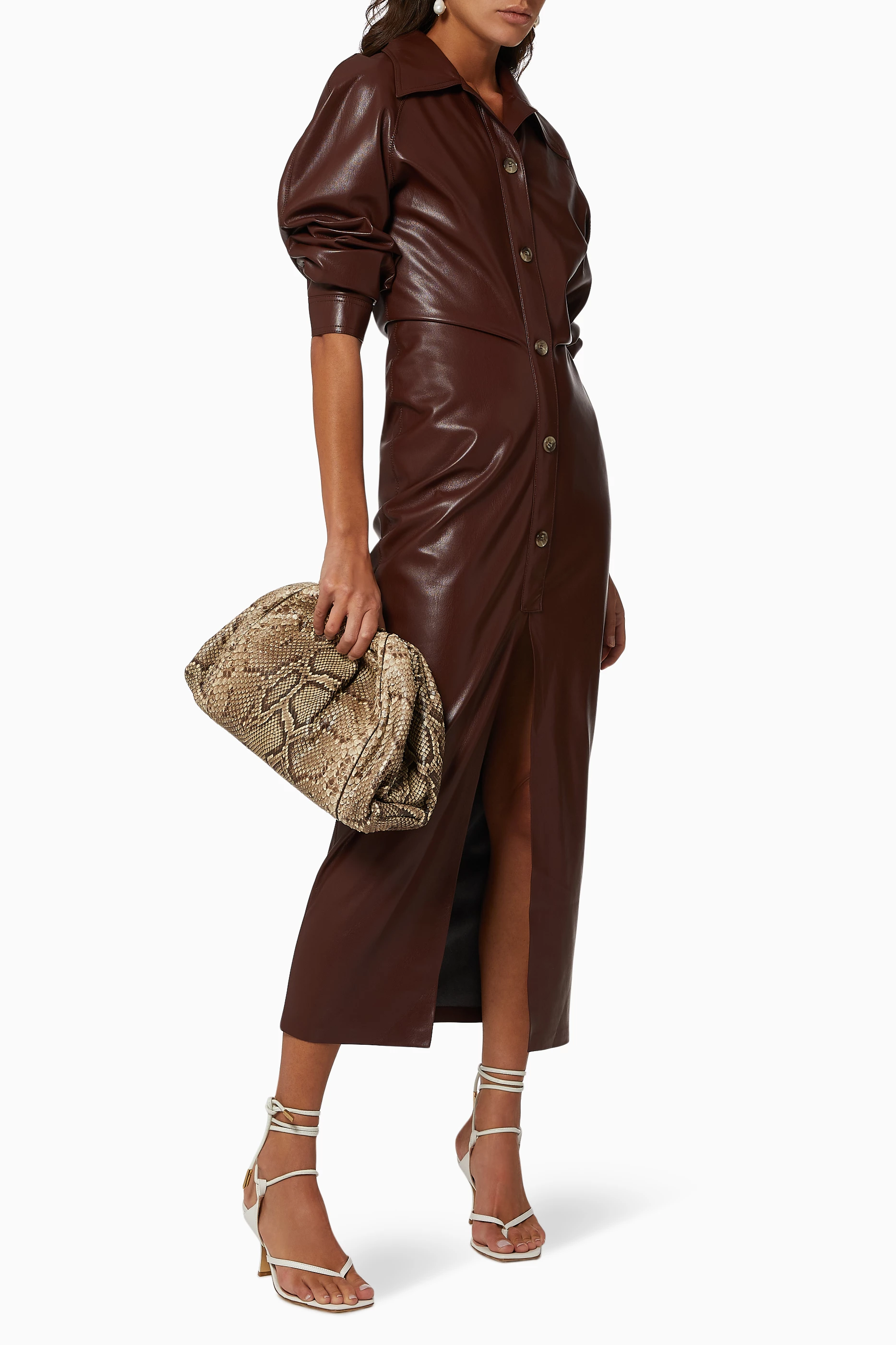 chinese dress ladies NANUSHKA vegan leather midi dress – Uberchique main image 1