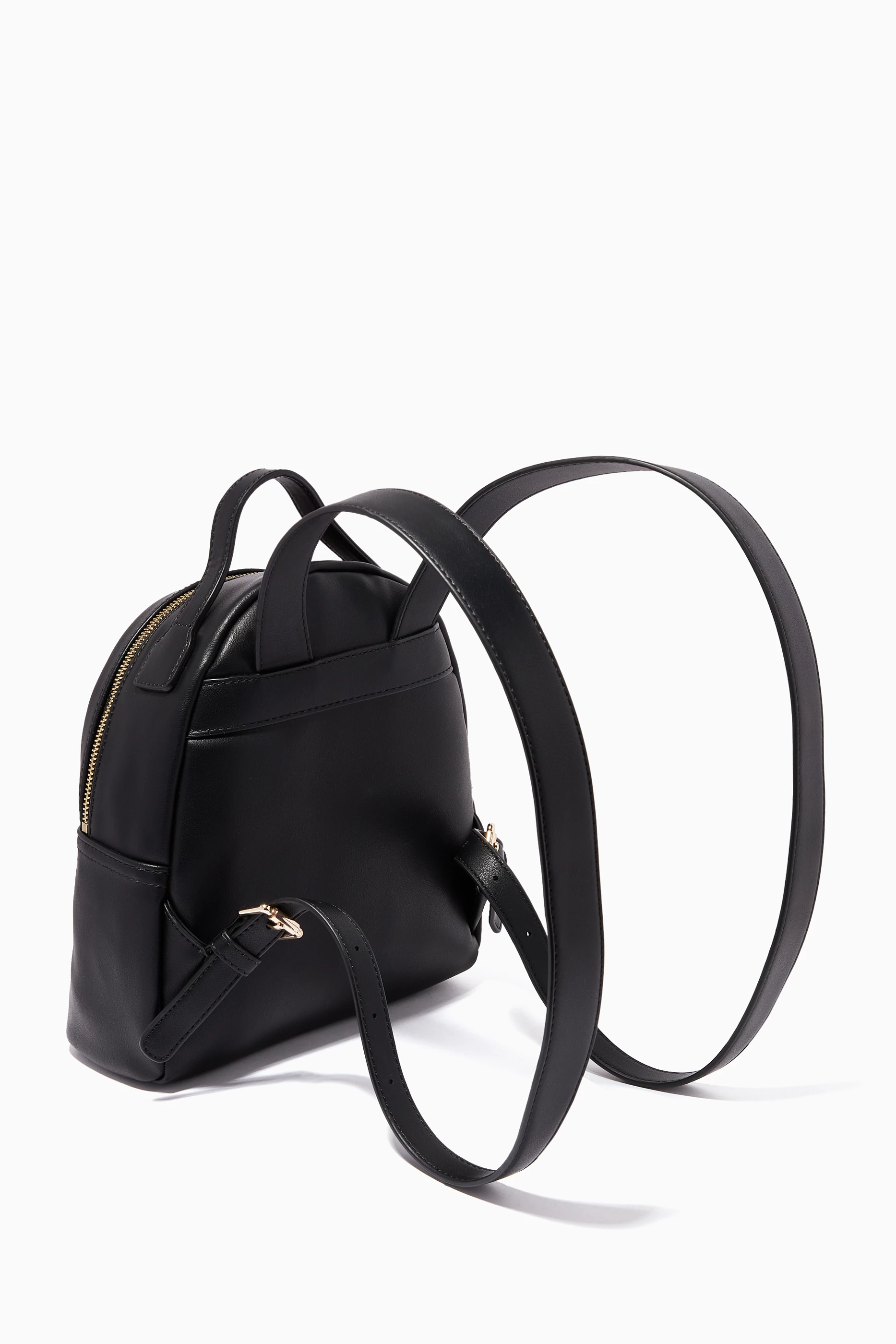 Moschino Black and Cream Heart Accent Backpack Love Moschino Embroidered Heart Backpack - Black Backpacks  main image 2