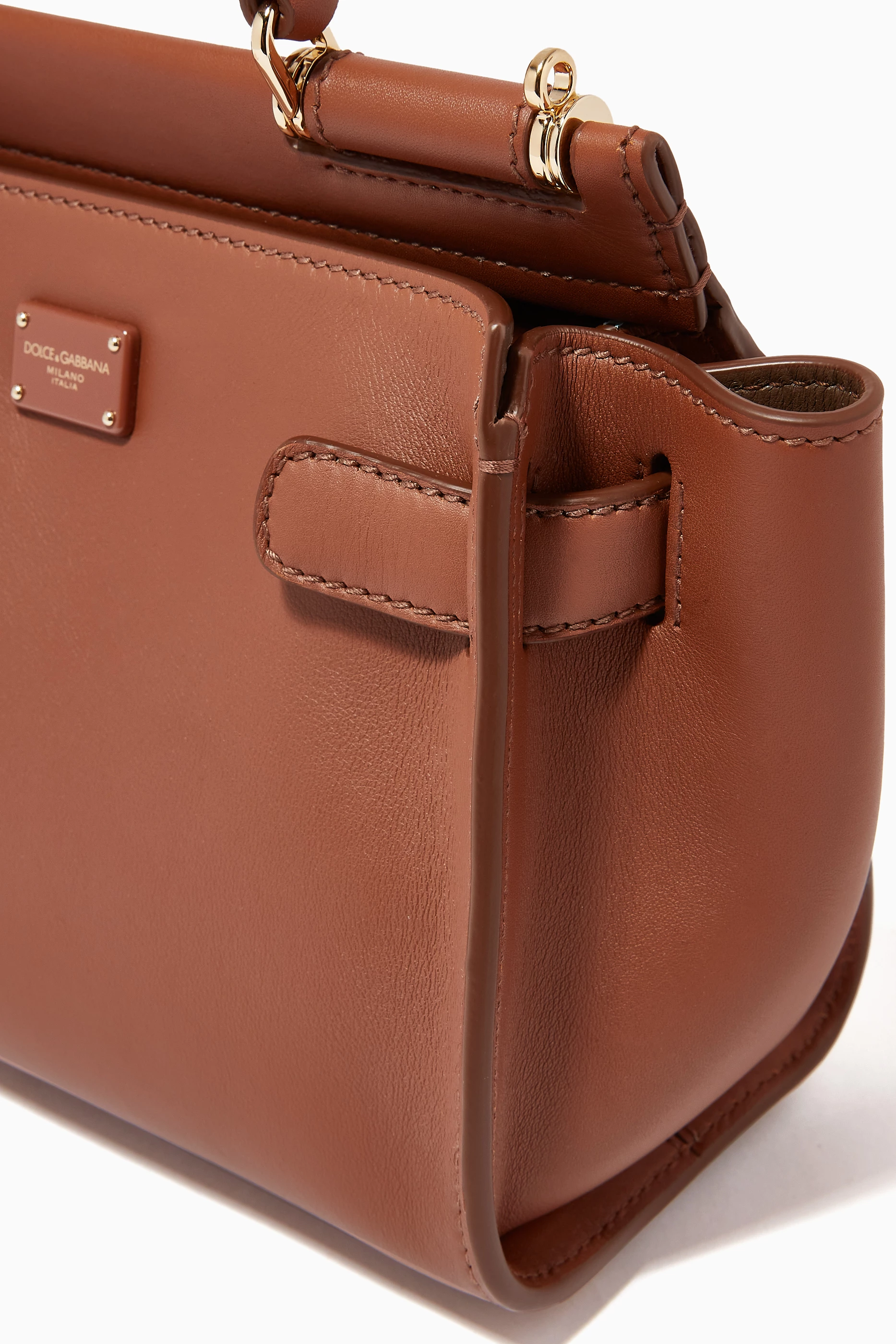 Buy Dolce & Gabbana Brown Small Sicily 62 Soft Bag in Thaiti 