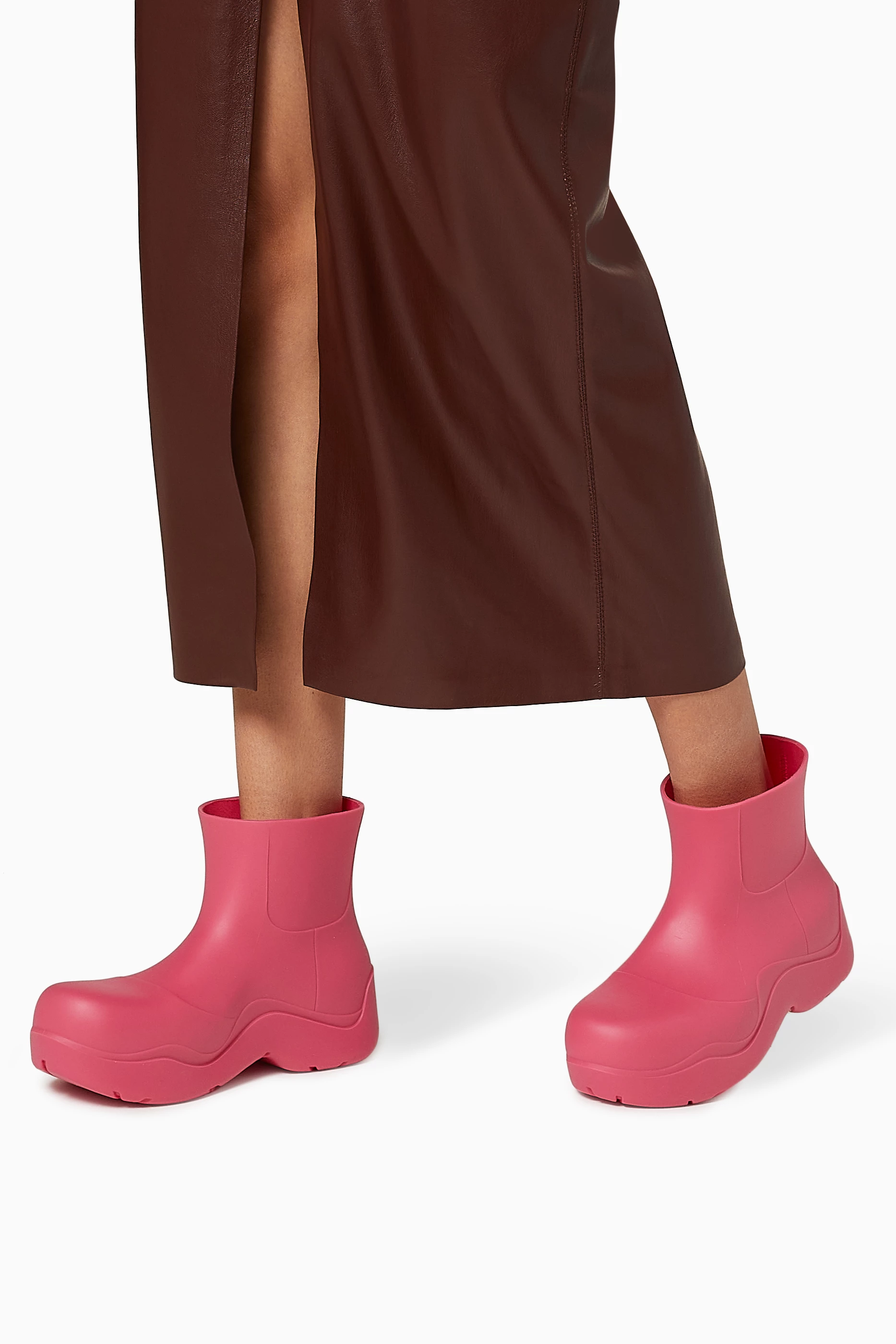 Buy Bottega Veneta Pink BV Puddle Boots in Biodegradable Rubber
