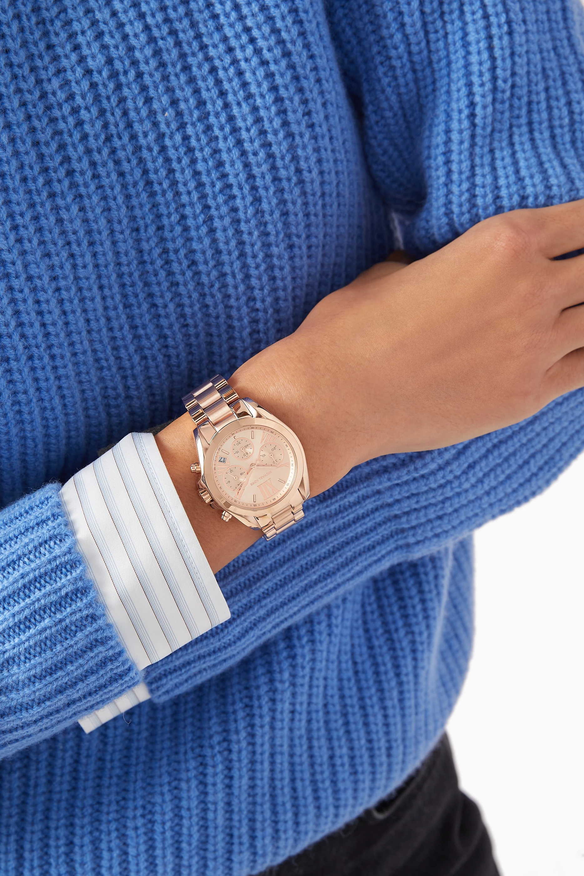 Buy Michael Kors Rose Gold Bradshaw Quartz Chronograph Watch For Women Online Ounass Saudi