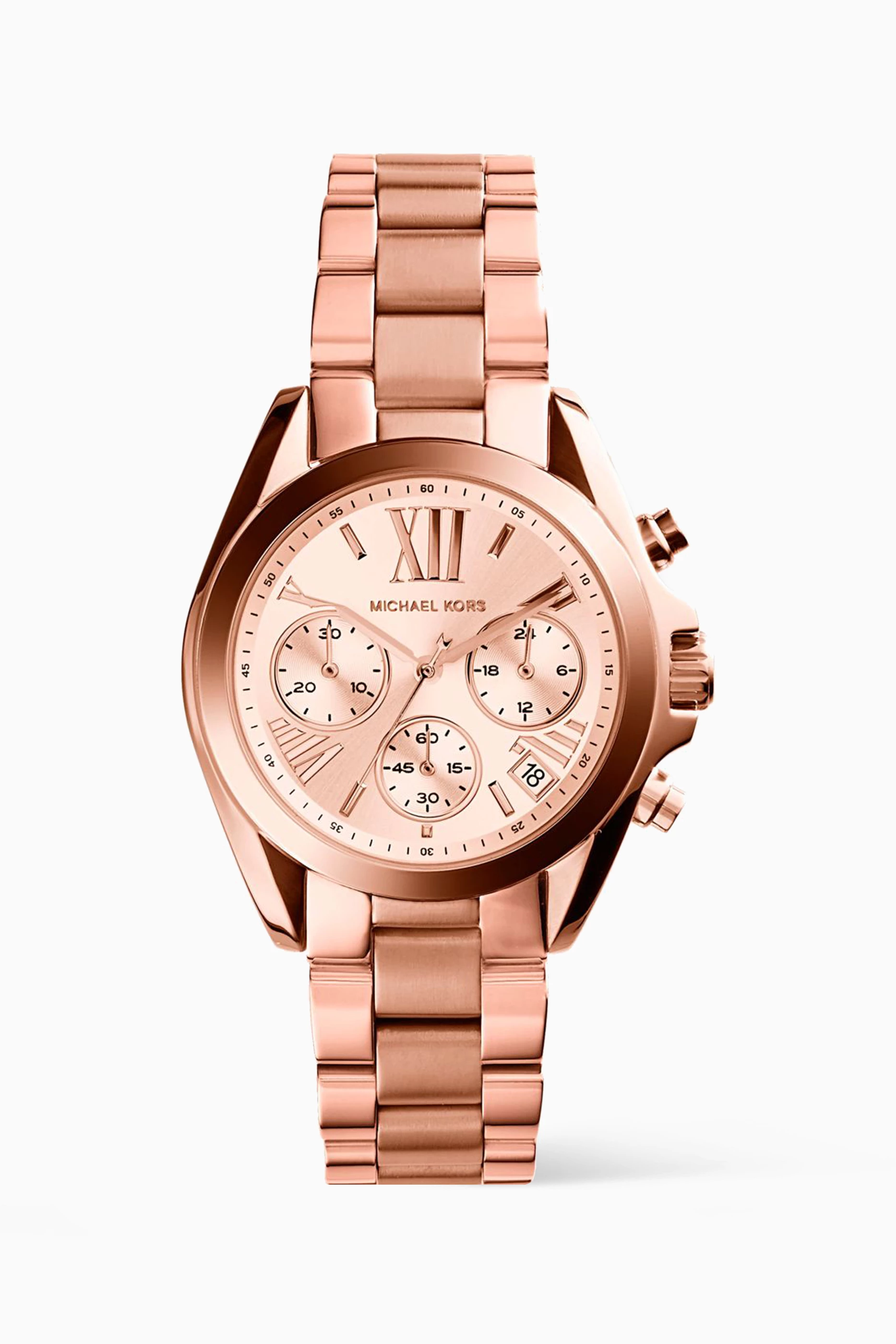 Buy Michael Kors Rose Gold Bradshaw Quartz Chronograph Watch For Women Online Ounass Saudi