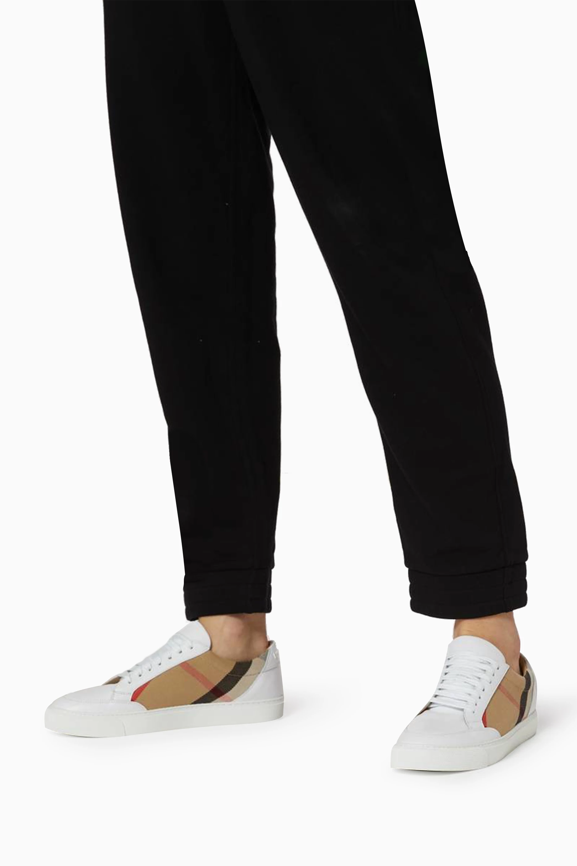 Buy Burberry Neutral Sneakers in Leather House Check Cotton For Women Online Ounass Saudi