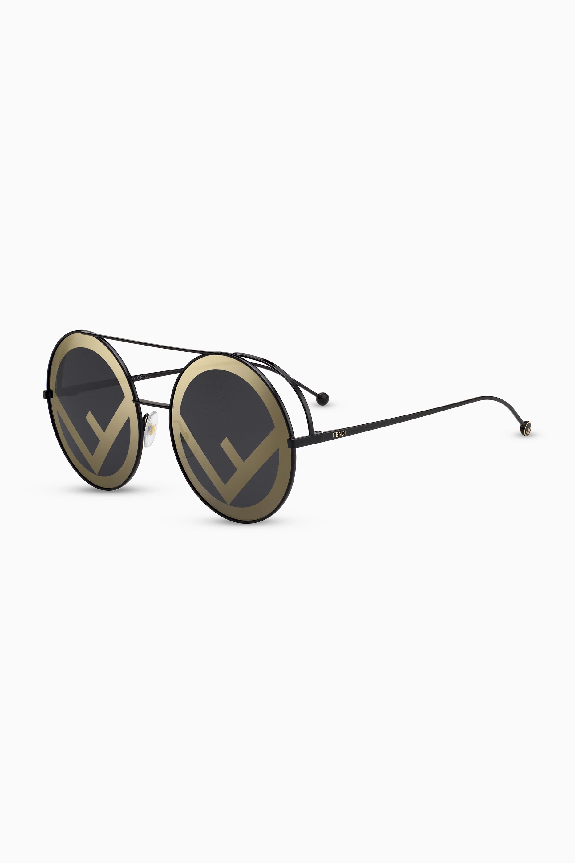 Buy Fendi Black Fendirama Round Sunglasses in Metal For Women Online Ounass Saudi