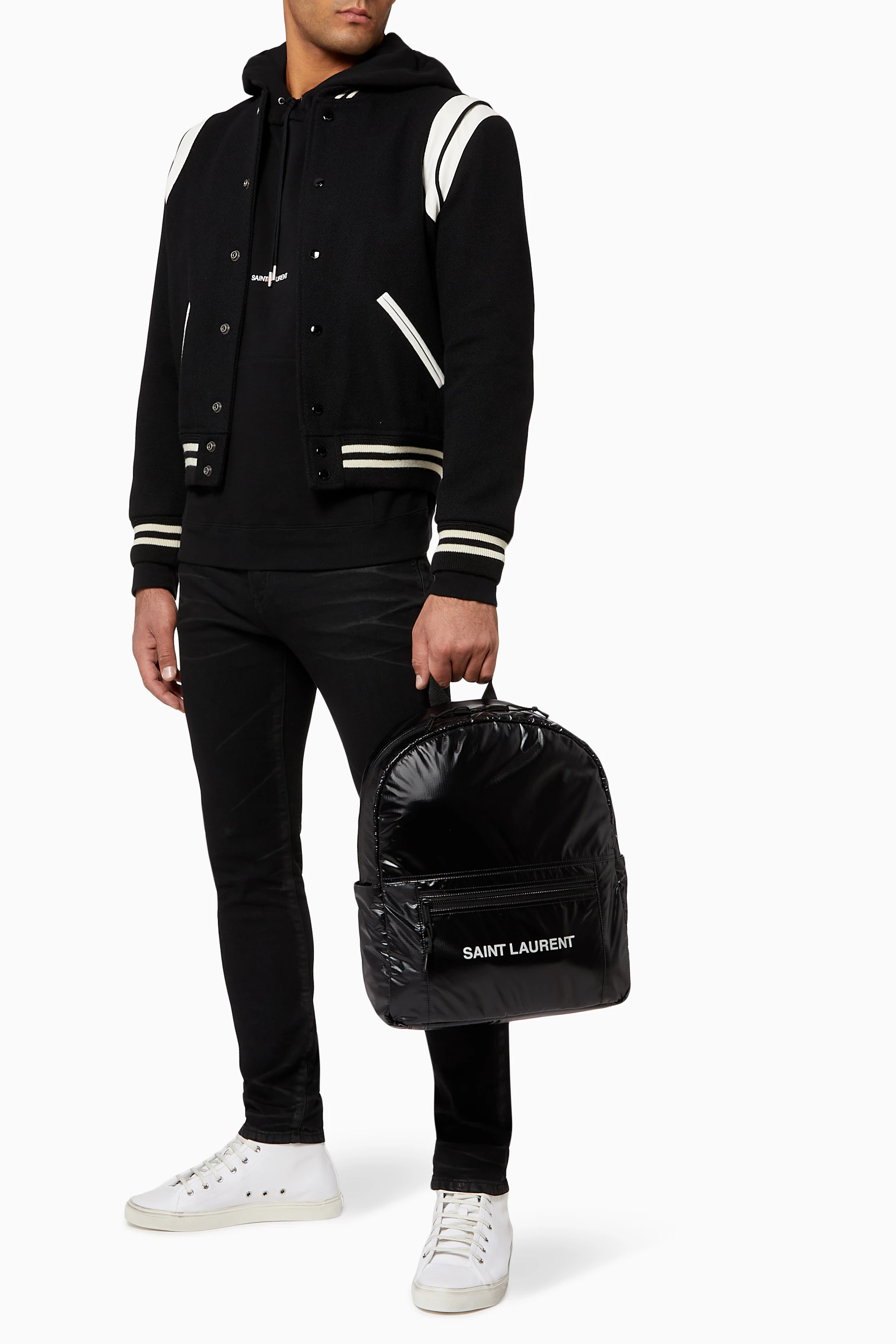 Buy SAINT LAURENT Black Nuxx Backpack In Nylon For Men