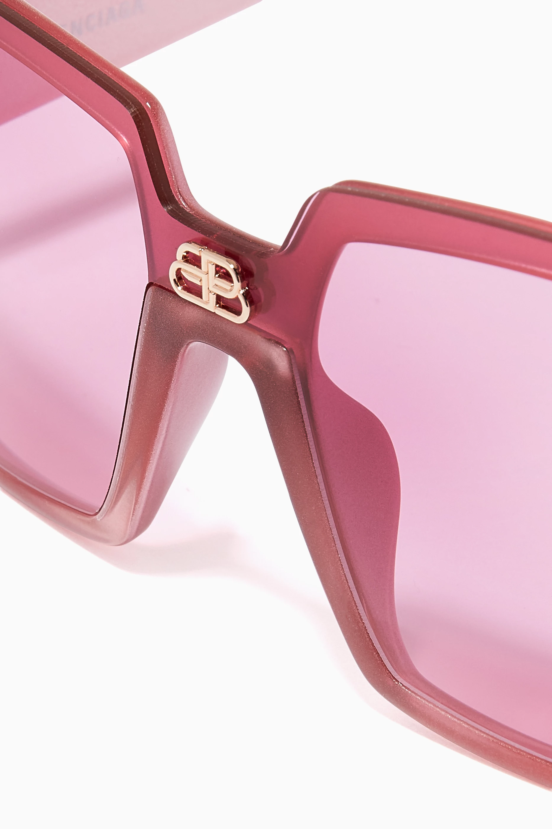 Buy Balenciaga Pink Shield Square Sunglasses in Nylon For Women