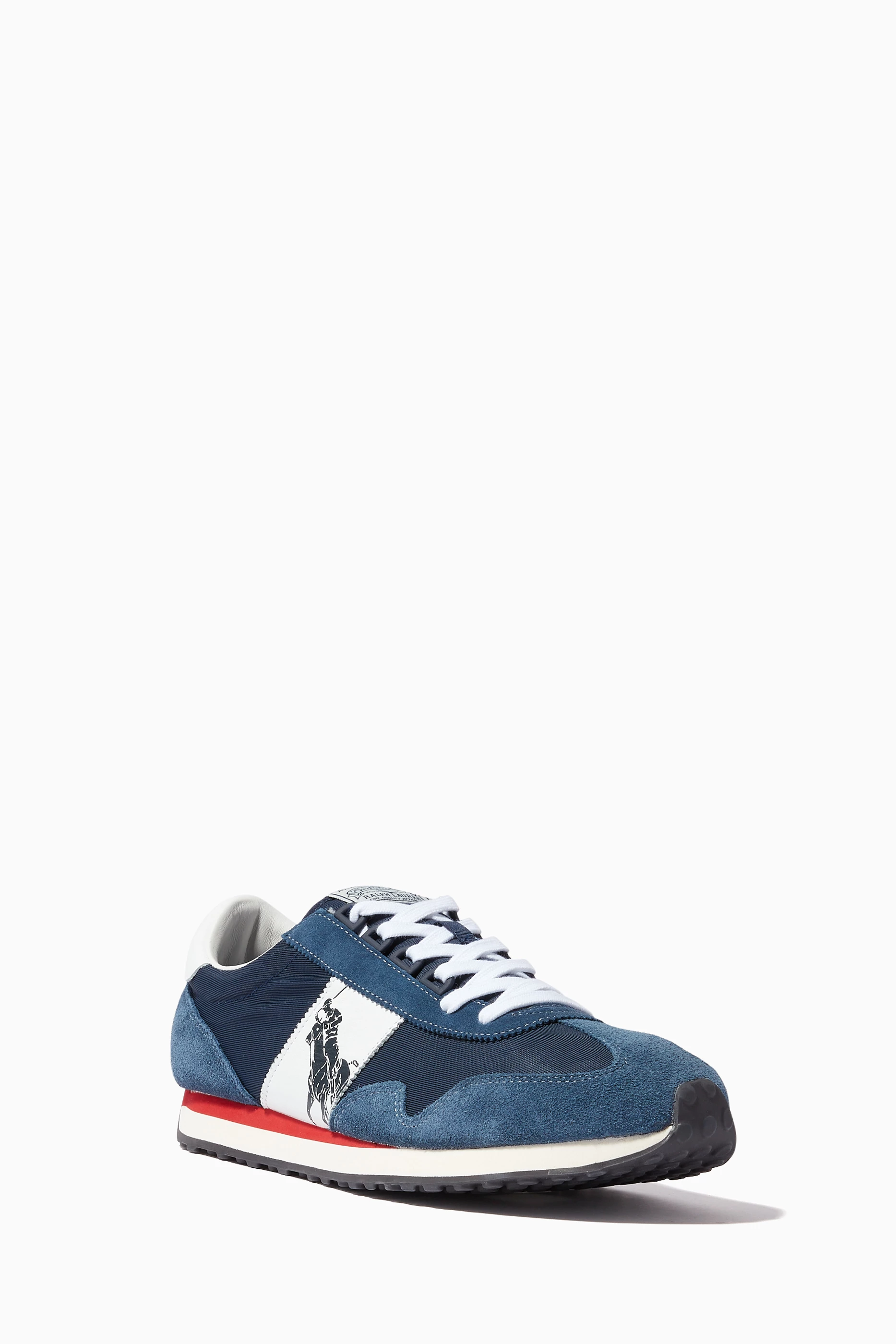 Buy Polo Ralph Lauren Blue Train 90 Sneakers in Suede For Men Online Ounass Saudi
