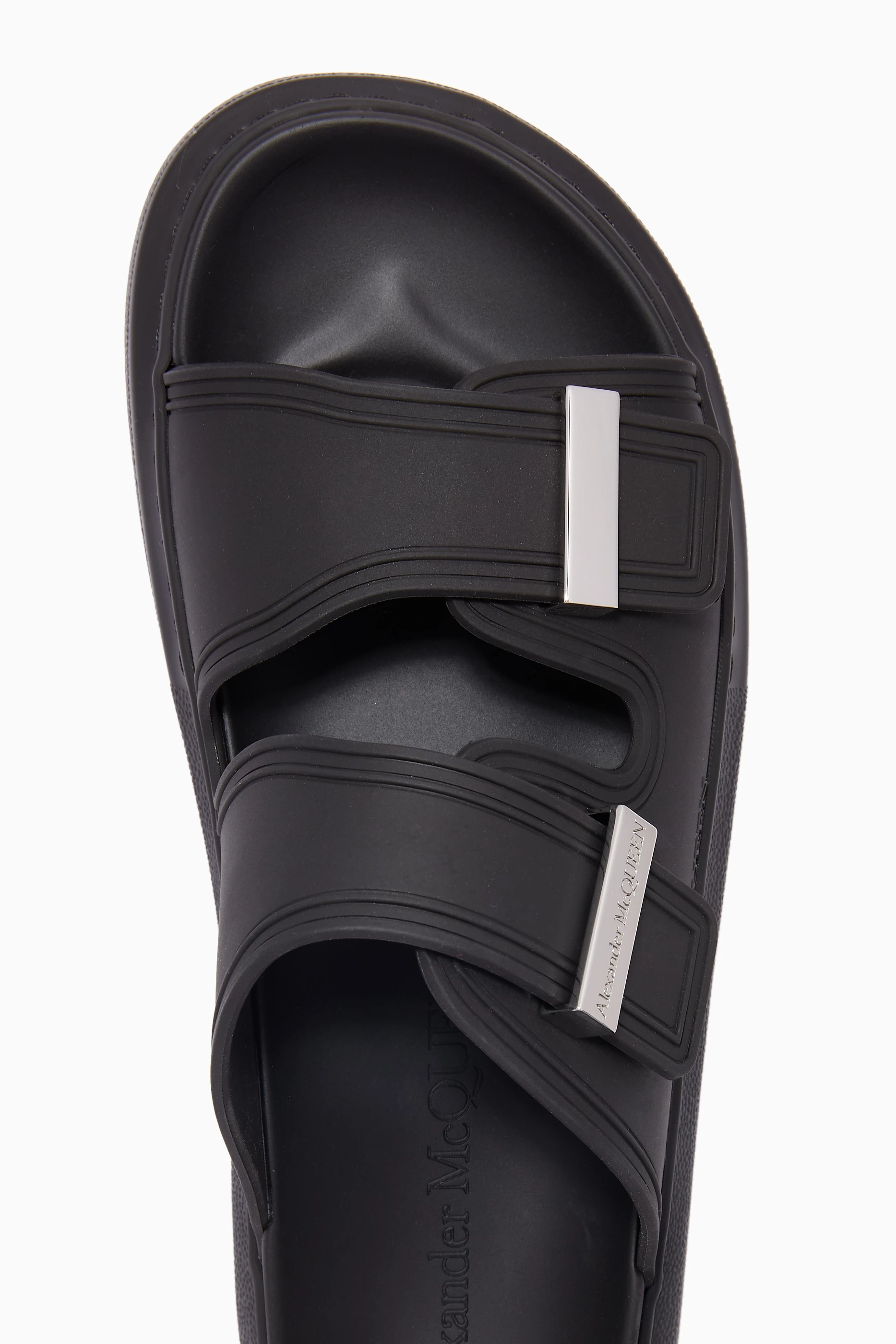Buy Alexander McQueen Black Hybrid Slides in Rubber For Women Online Ounass Saudi