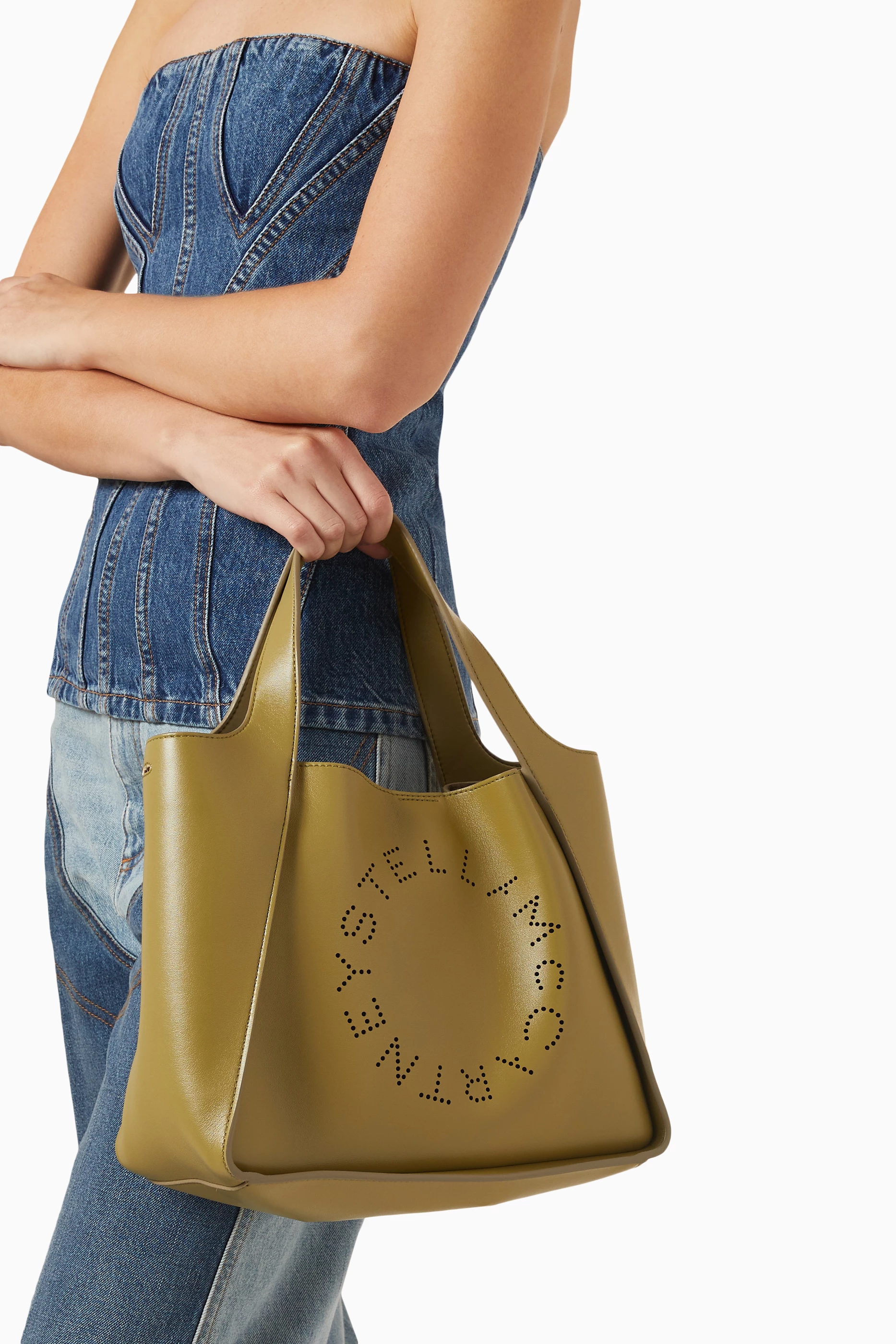 Buy Stella McCartney Green Stella Logo Crossbody Bag in Eco Alter